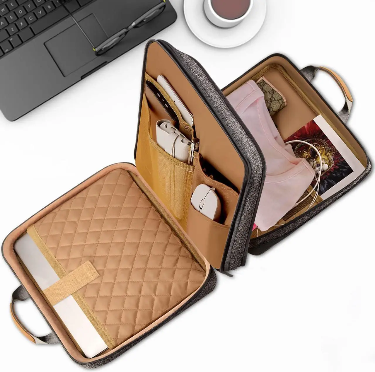 Alt view image 4 of 6 - ZINZ Slim Expandable 13 13.3 13.6 14 Laptop Case Sleeve Compatible with MacBook Air/Pro 13-14 M1 M2 M3 2021-2023 Pro/Max,13.5 Surface Laptop 4/3,D01G01