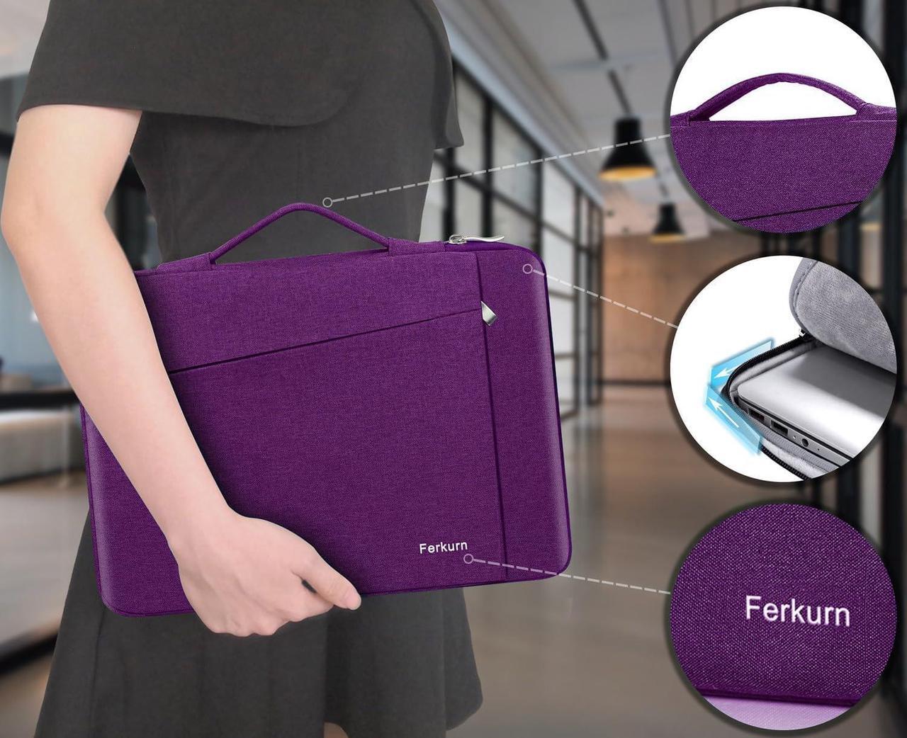 Alt view image 5 of 7 - Ferkurn 14 inch Laptop Sleeve Laptop Case Compatible with MacBook Pro 14 inch Sleeve Case 2021, Notebook Asus Laptop Acer Chromebook 13.9 inch Wateproof Computer Carrying Sleeve with Handle