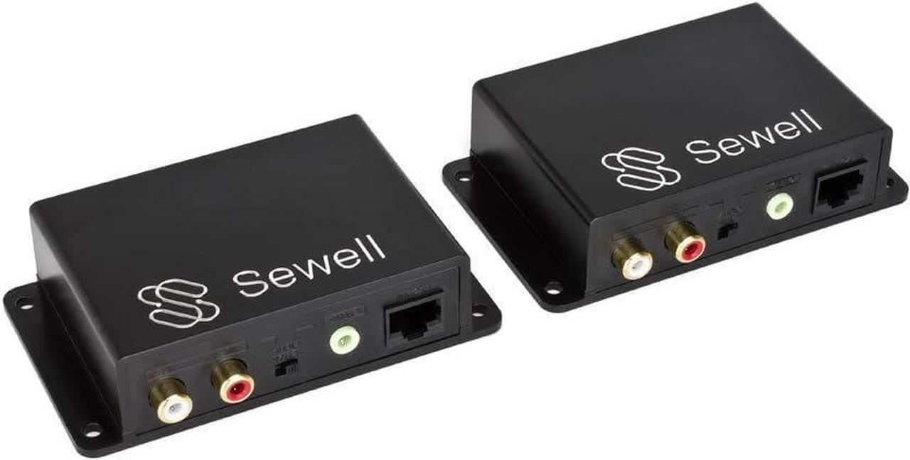 Main image of Sewell Sound Link Audio over single cat5e or cat6, 3.5mm or RCA, 600m or 2000 ft, bi-directional, up to two inputs/outputs Black