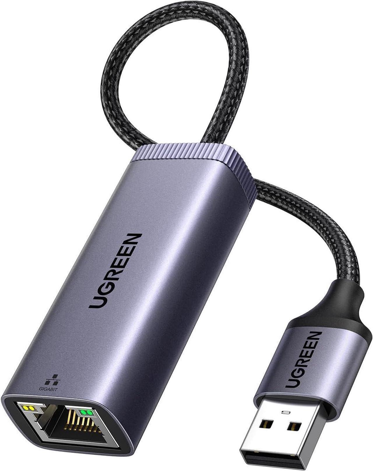 Main image of UGREEN USB to Ethernet Adapter USB 3.0 to 10 100 1000 Mbps Gigabit LAN Network Adapter RJ45 Internet Adapter Compatible with Nintendo Switch Laptop PC MacBook Surface XPS Raspberry Pi 4b, and More