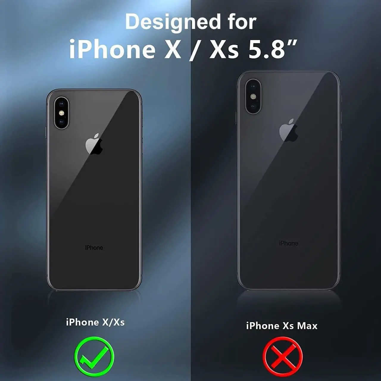 Alt view image 2 of 7 - for iPhone X Case,for iPhone Xs Case, Built-in Screen Protector Full Body Protection Heavy Duty Shockproof Rugged Cover Skin for iPhone X/Xs 5.8inch (Black/Clear)