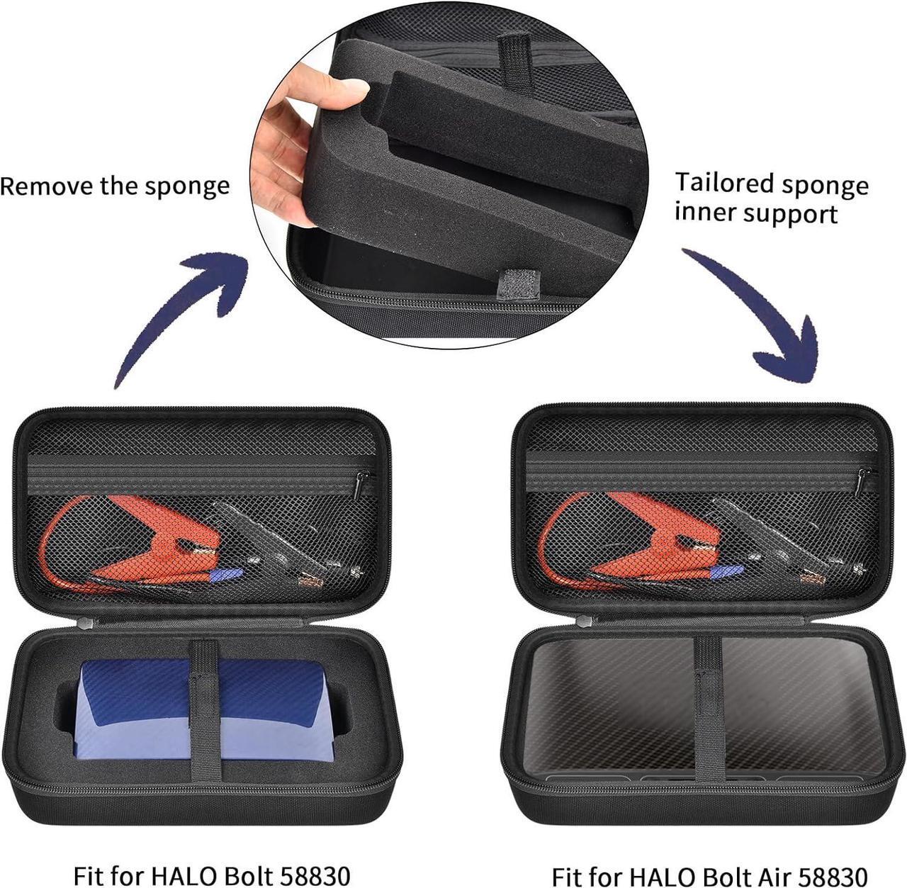 Alt view image 3 of 7 - ANKHOH Case for Halo Automotive Bolt Air 58830 mWh/57720/USB 58830/ACDC Max 55500 Portable Emergency Power Kit.Car Jump Starter Charger Phone Laptop Bank Holder AC Outlet Accessories,Black-Box Only