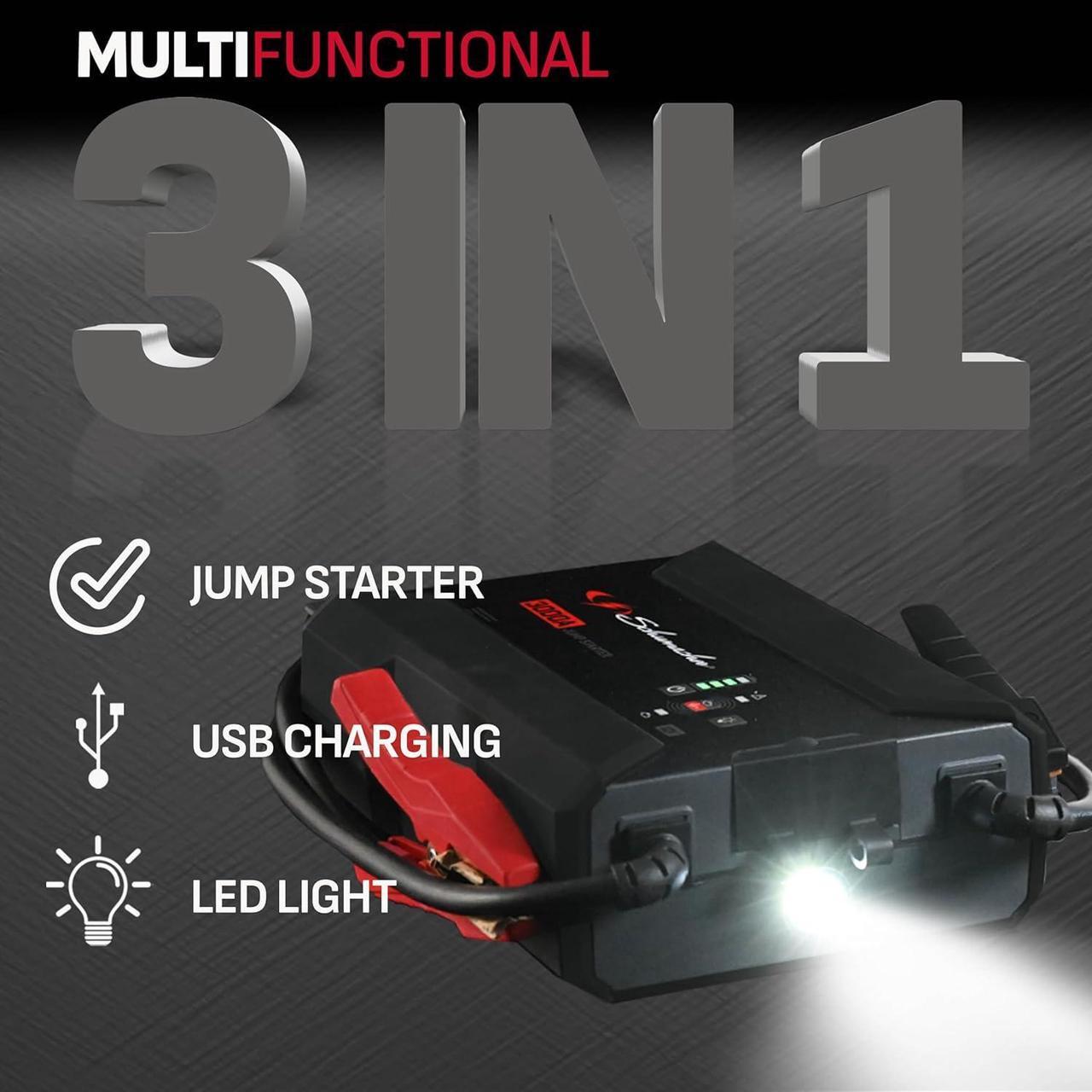 Alt view image 3 of 6 - SL1653 Lithium Portable Power Station and Jump Starter for Car, Motorcycle, Truck, and Boat Batteries, 3000 Amps, 12 Volt, Black, 1 Unit