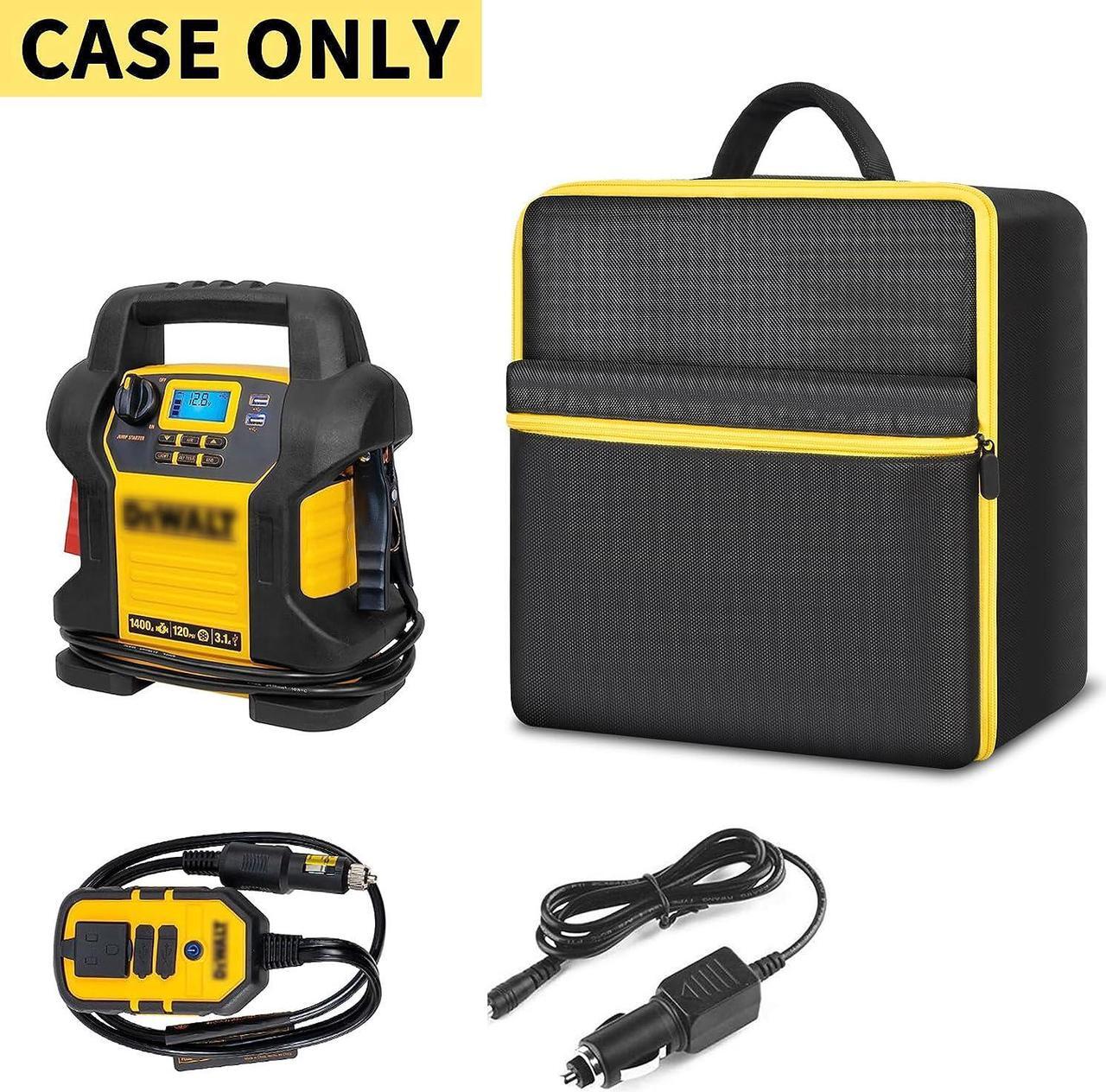 Alt view image 2 of 7 - Car Battery Jump Starter Bag Compatible with DEWALT DXAEJ14 Digital Portable Power Station Air Compressor. Portable Battery Charger Carrying Holder for Power Inverter, Charging Cord (Case Only)