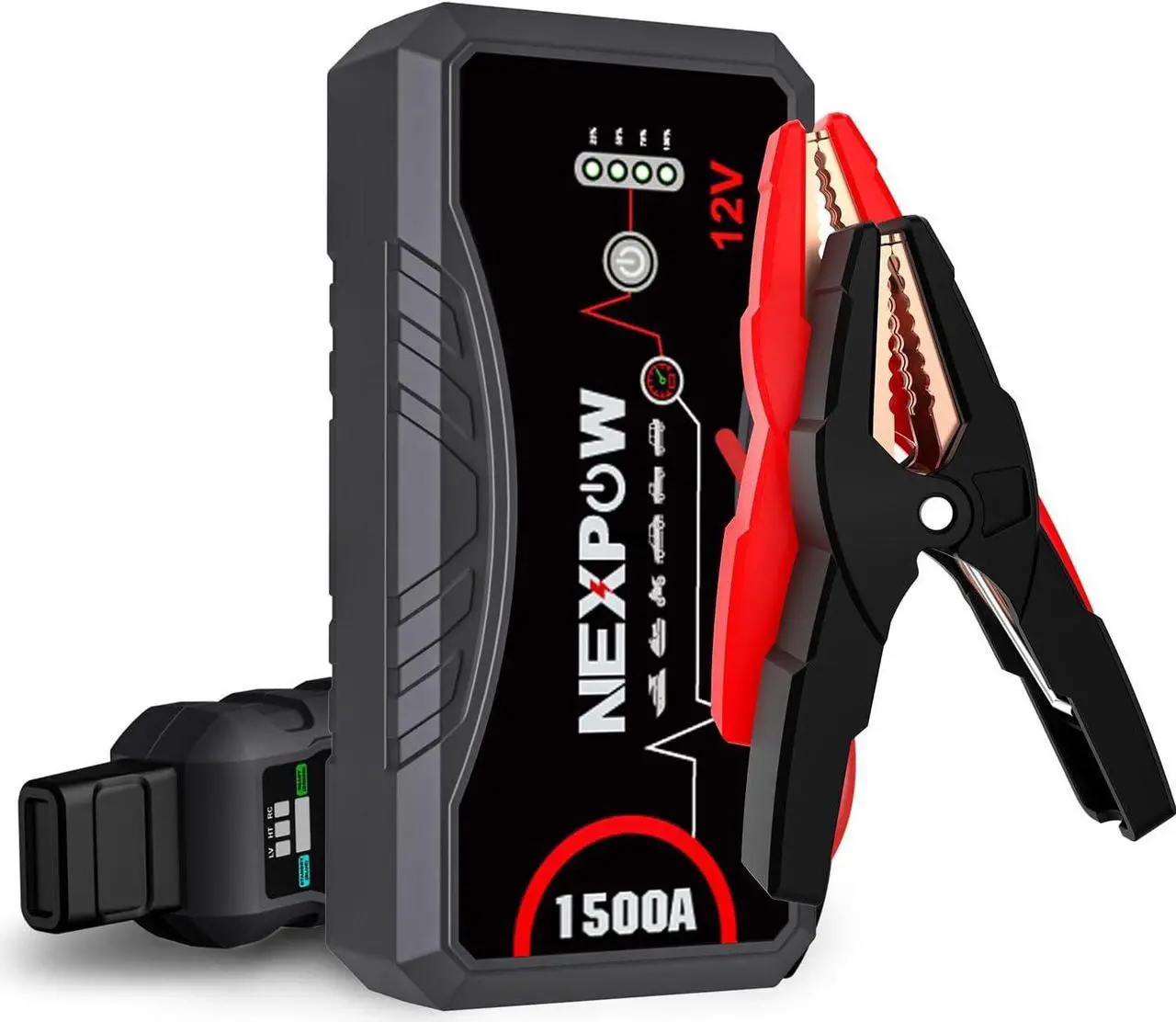 Main image of NEXPOW Car Jump Starter,Car Battery Jump Starter Pack 1500A Peak Q10S for Up to 7.0L Gas and 5.5L Diesel Engine12V Auto Battery Booster,Jumper Cables,Portable Lithium Jump Box with LED Light/USB QC3.0