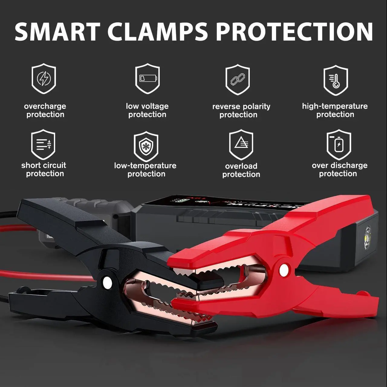 Alt view image 6 of 7 - NEXPOW Car Jump Starter,Car Battery Jump Starter Pack 1500A Peak Q10S for Up to 7.0L Gas and 5.5L Diesel Engine12V Auto Battery Booster,Jumper Cables,Portable Lithium Jump Box with LED Light/USB QC3.0