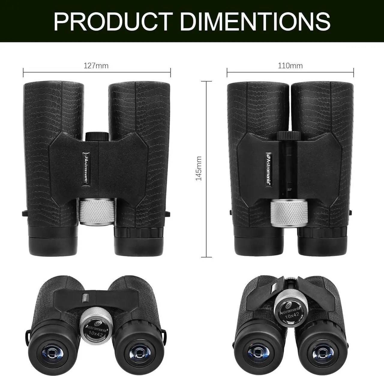 Alt view image 5 of 7 - Astromania 10x42 Compact Binoculars -BK7 Prism -Gifts for Traveling, Wildlife, Concerts and Theater, Bird Watching, Camping and Sport Games