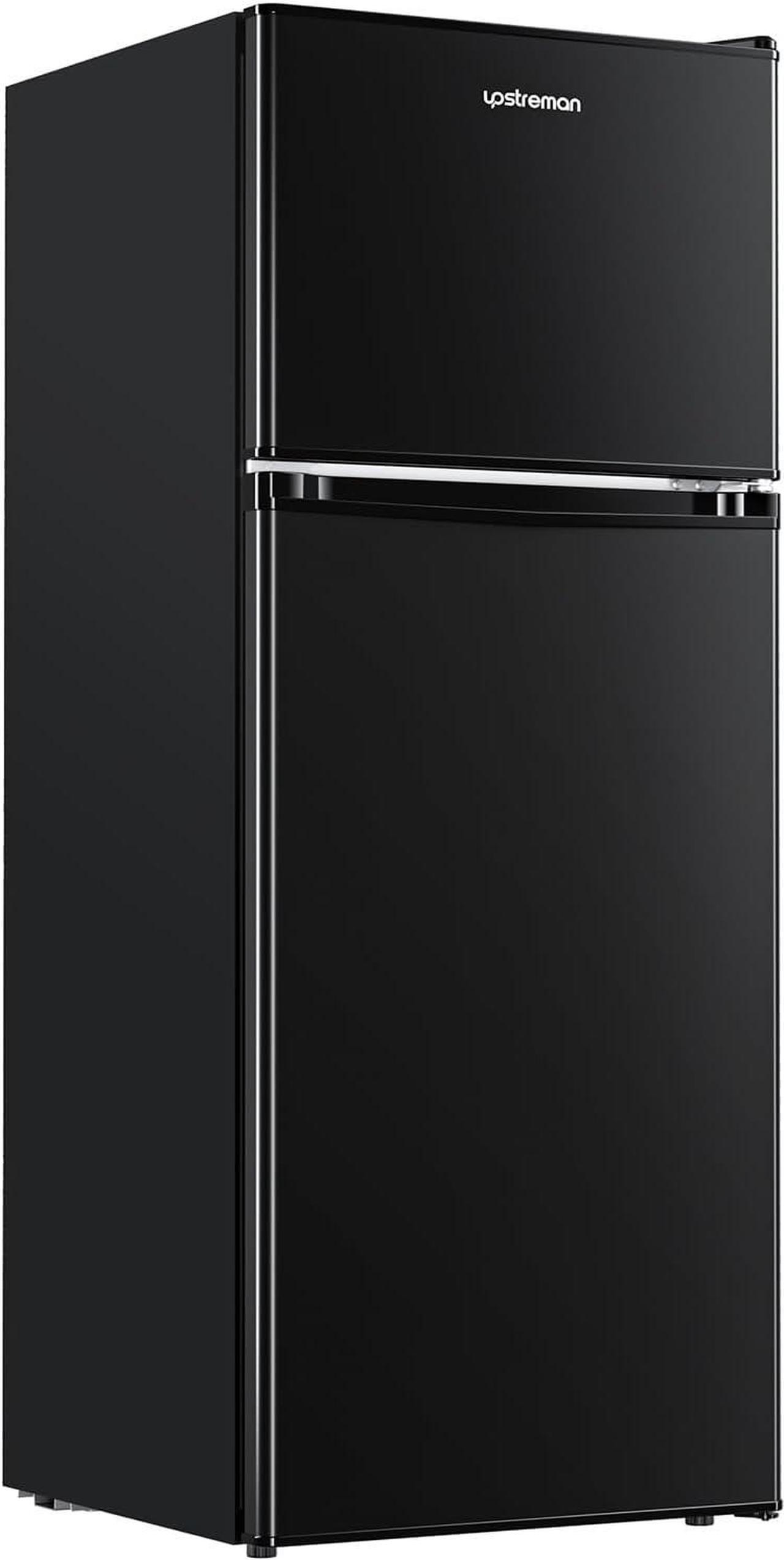 Main image of Upstreman 4.0 Cu.Ft. Mini Fridge with Freezer, Double Door, Mini Fridge for Office,Dorm, Bedroom,Adjustable Thermostat, Large Capacity,Black-BR401