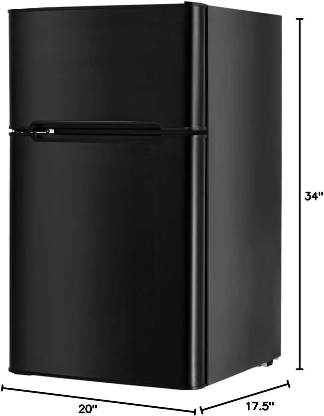 Alt view image 3 of 7 - Safeplus Compact Refrigerator, 3.2 cu ft. Unit Cold-rolled Sheet Mini Refrigerator with freezer, Dorm fridge with Adjustable Removable Shelves
