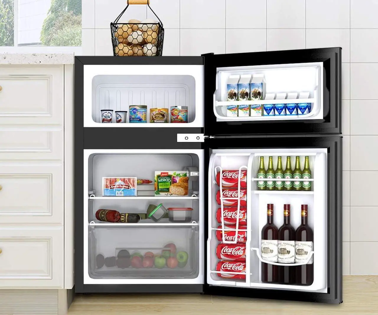 Alt view image 7 of 7 - Safeplus Compact Refrigerator, 3.2 cu ft. Unit Cold-rolled Sheet Mini Refrigerator with freezer, Dorm fridge with Adjustable Removable Shelves