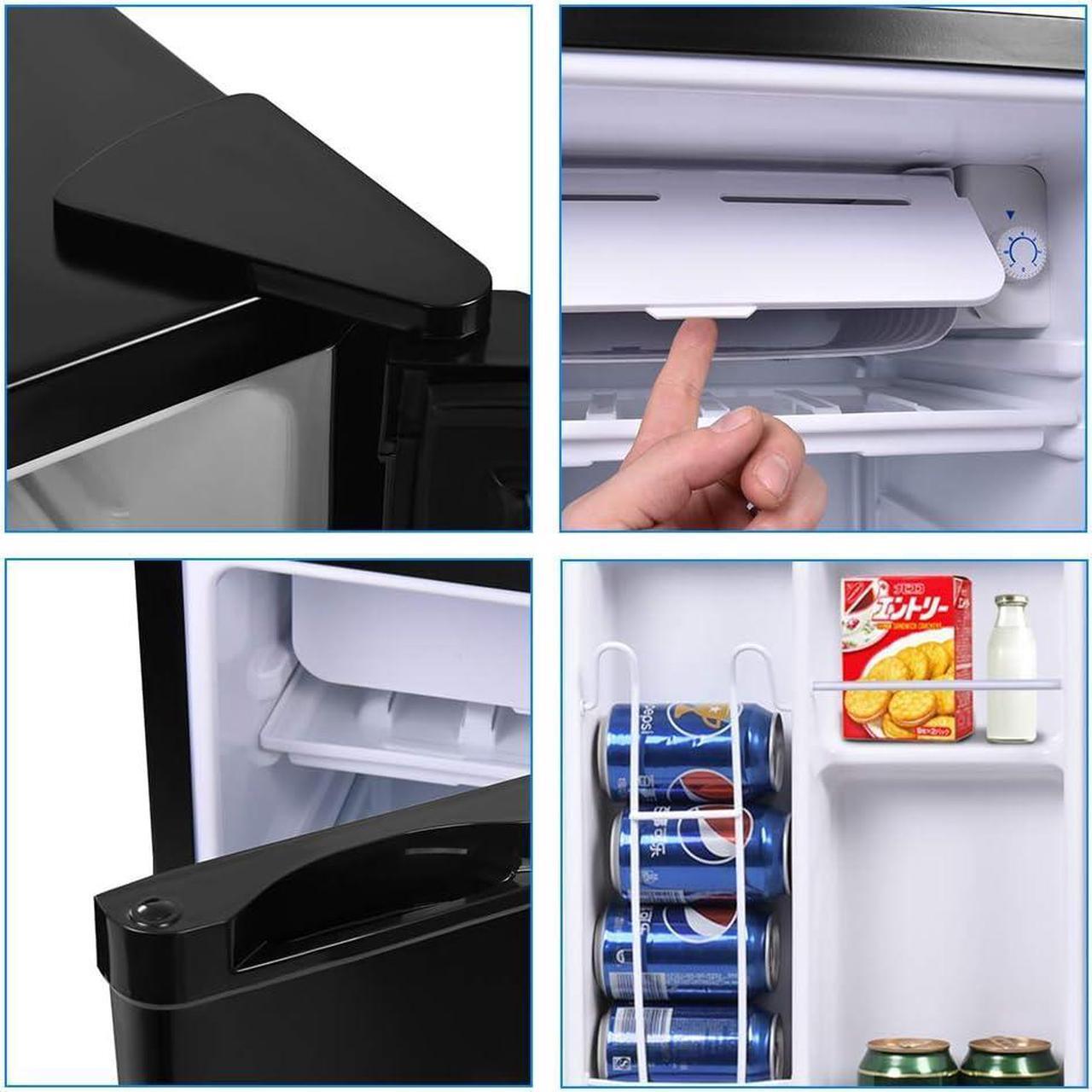 Alt view image 5 of 7 - Safeplus Mini Dorm Compact Refrigerator, 3.2 Cu.Ft Compact Refrigerator Under Counter Refrigerator with Small Freezer Removable Glass Shelves - Drinks Food Beer Storage for Office Dorm or Apartment