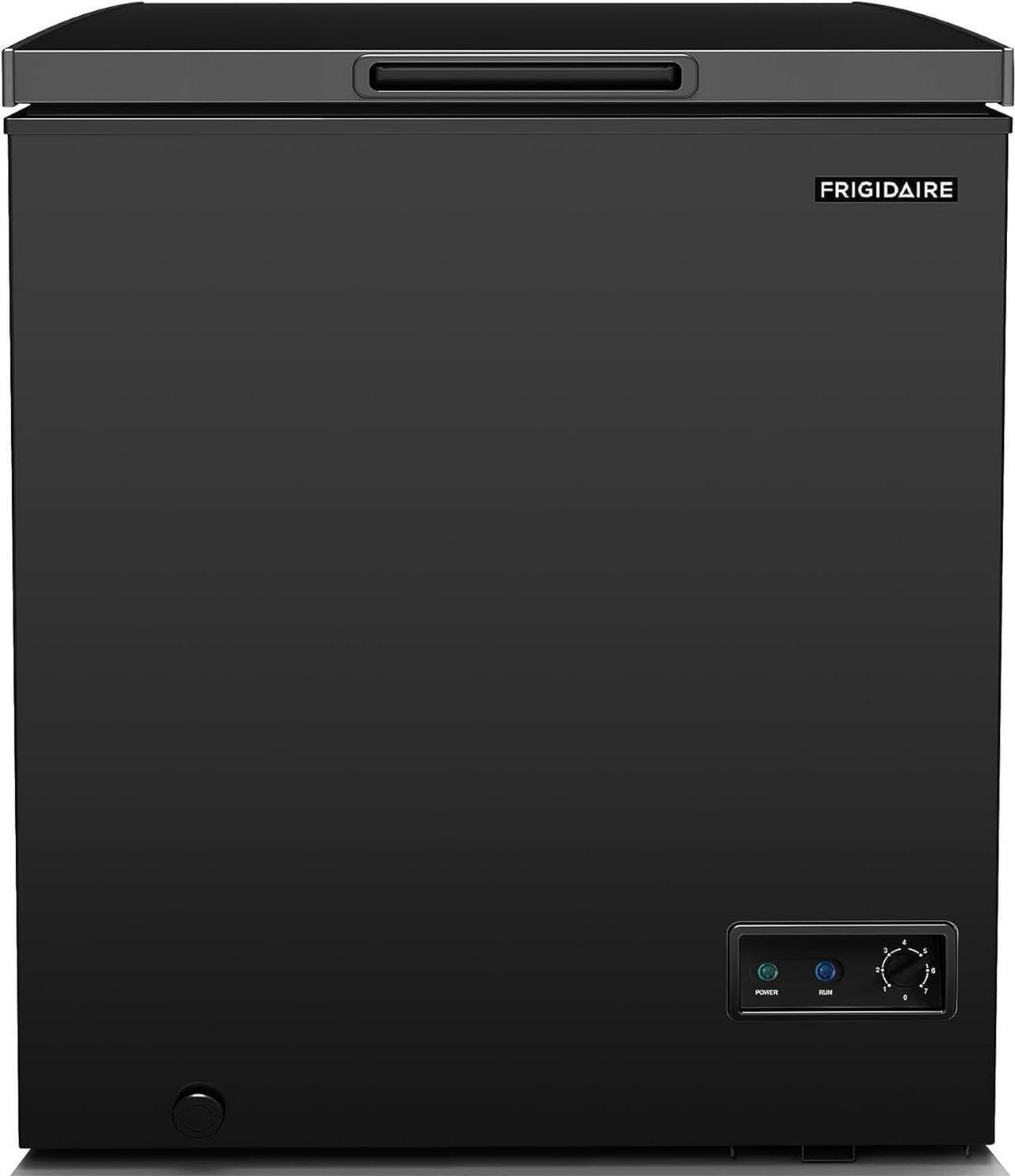Main image of Frigidaire EFRF5003-BLACK Chest Deep Freezer-GARAGE-READY, 5.0 Capacity, Black-Adjustable Thermostat-Removable Vinyl Coated Wire Basket-Easy Defrost Drain, 5 cu ft