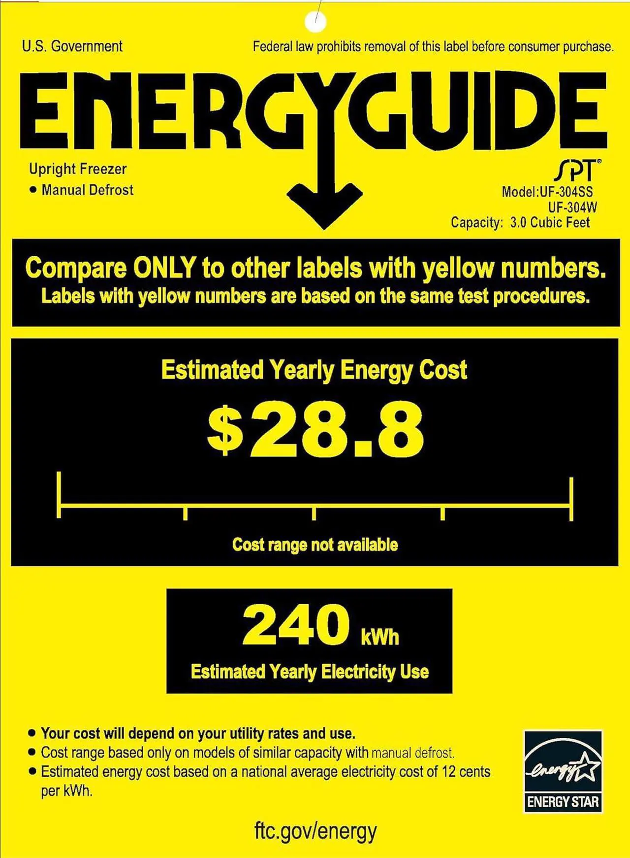 Alt view image 2 of 6 - SPT UF-304SS: 3.0 cu.ft. Upright Freezer in Stainless Steel - ENERGY STAR