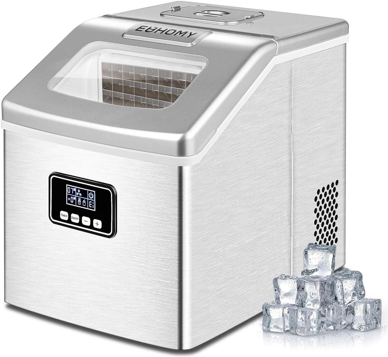 Main image of Countertop Ice Maker Machine, 40Lbs/24H Auto Self-Cleaning, 24 Pcs Ice/13 Mins, Portable Compact Ice Maker with Ice Scoop & Basket, Perfect for Home/Kitchen/Office/Bar(Silver)
