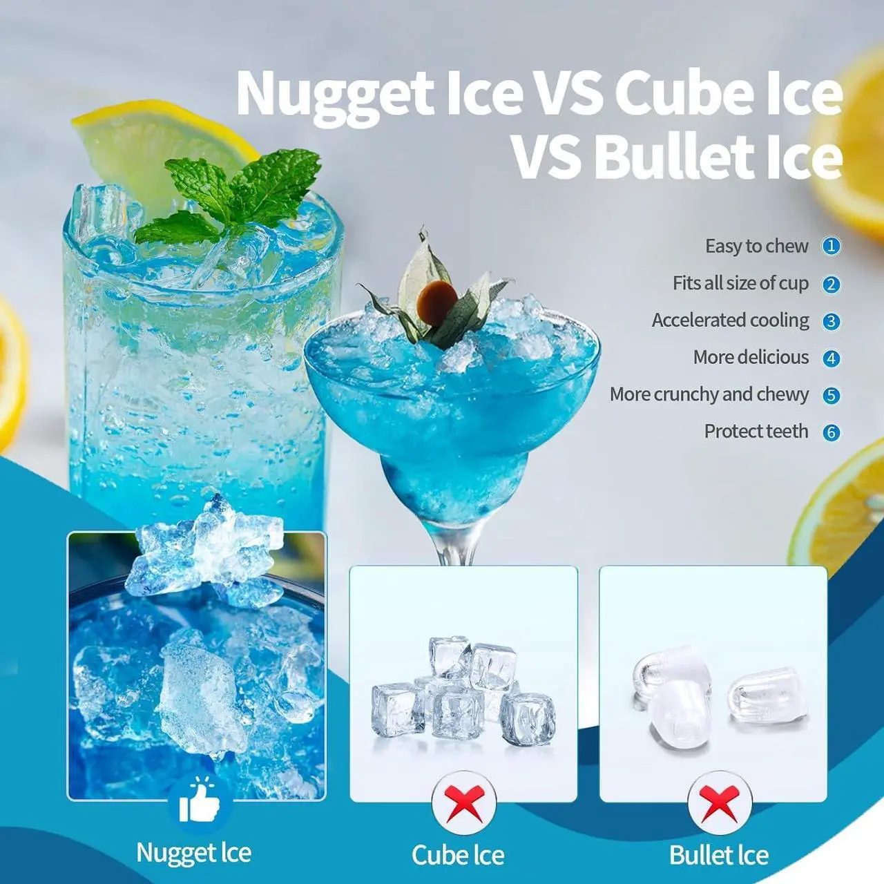 Alt view image 6 of 7 - Nugget Countertop Ice Maker with Soft Chewable Pellet Ice,Pebble Portable Ice Machine with Ice Scoop, 34lbs in 24 Hours, Self-Cleaning, Sonic Ice, One-Click Operation, for Kitchen,Office Black