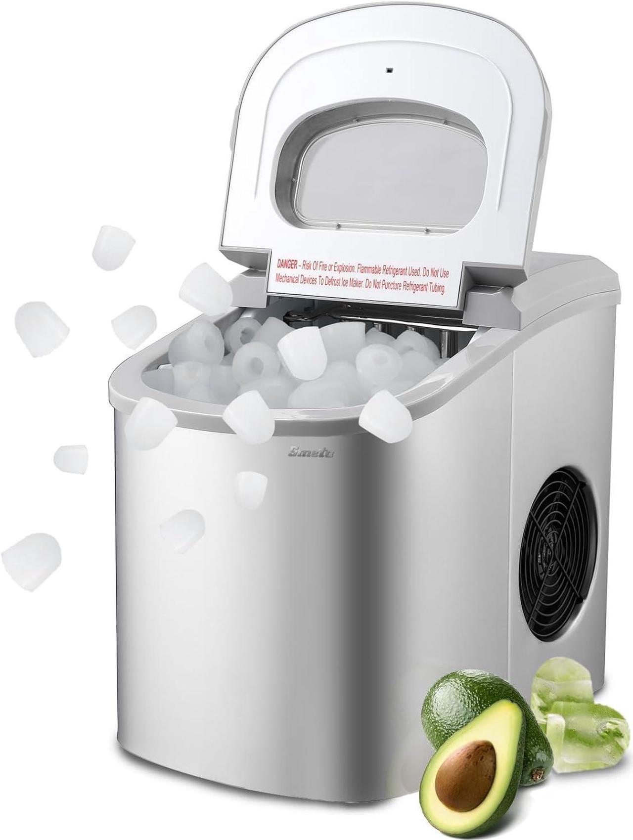 Main image of Countertop Ice Maker Nugget Pebble Ice Maker Machine Portable Chewable Compact Mini Ice Chip Maker Nugget Machine Produce 26lbs per Day Bullet Soft Ice Cube Fruit Juice Ice, Silver SMETA