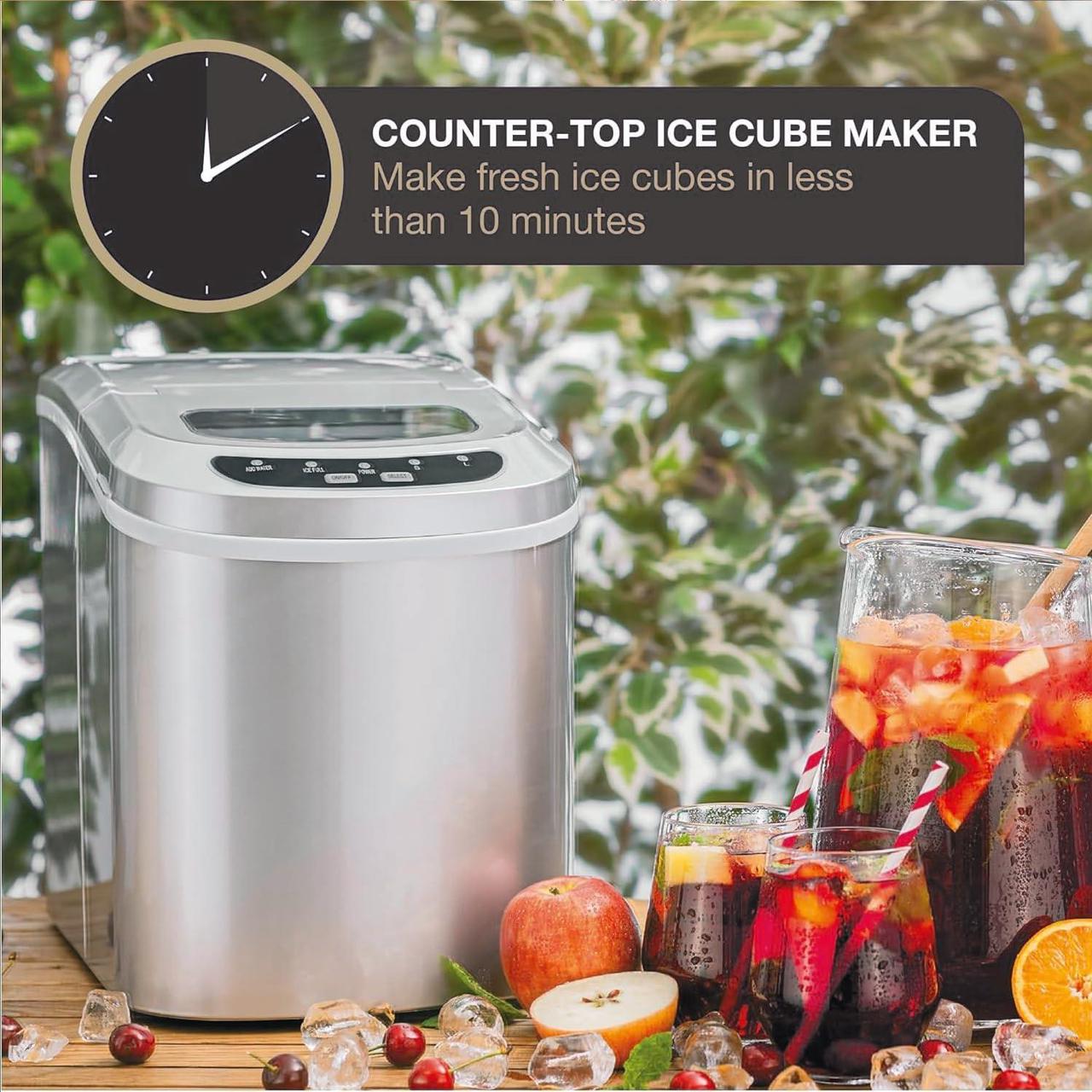 Alt view image 4 of 7 - Countertop Ice Maker Nugget Pebble Ice Maker Machine Portable Chewable Compact Mini Ice Chip Maker Nugget Machine Produce 26lbs per Day Bullet Soft Ice Cube Fruit Juice Ice, Silver SMETA