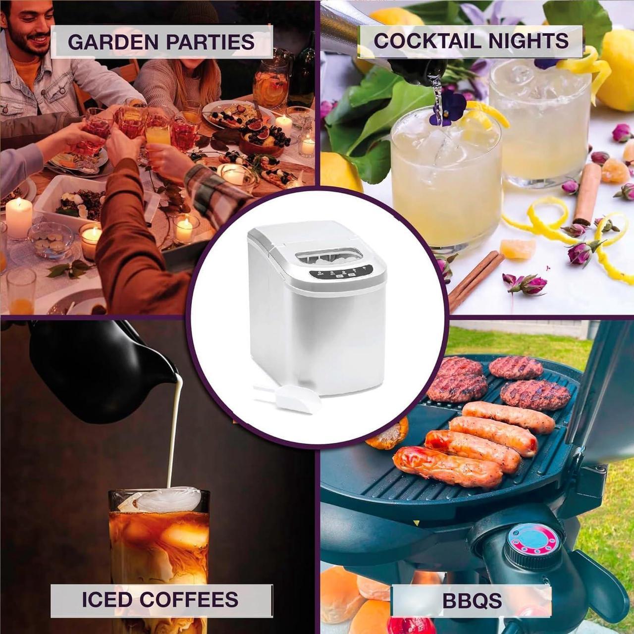 Alt view image 5 of 7 - Countertop Ice Maker Nugget Pebble Ice Maker Machine Portable Chewable Compact Mini Ice Chip Maker Nugget Machine Produce 26lbs per Day Bullet Soft Ice Cube Fruit Juice Ice, Silver SMETA