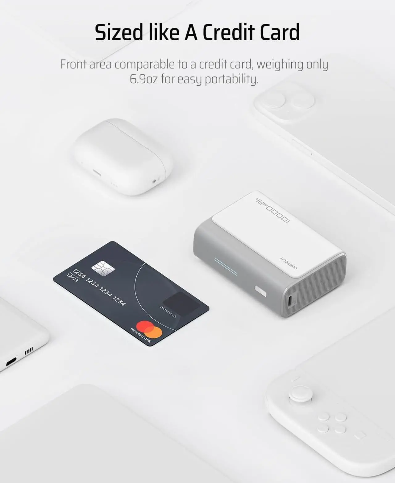 Alt view image 2 of 7 - 30W Mini Power Bank, 10,000mAh Portable Charger with PPS PD3.0, Dual-Charging Ports Battery Pack, Compatible with iPhone 15/14 Series, iPad Air/Pro, Samsung S24 Ultra, Surface Pro, Switch etc.