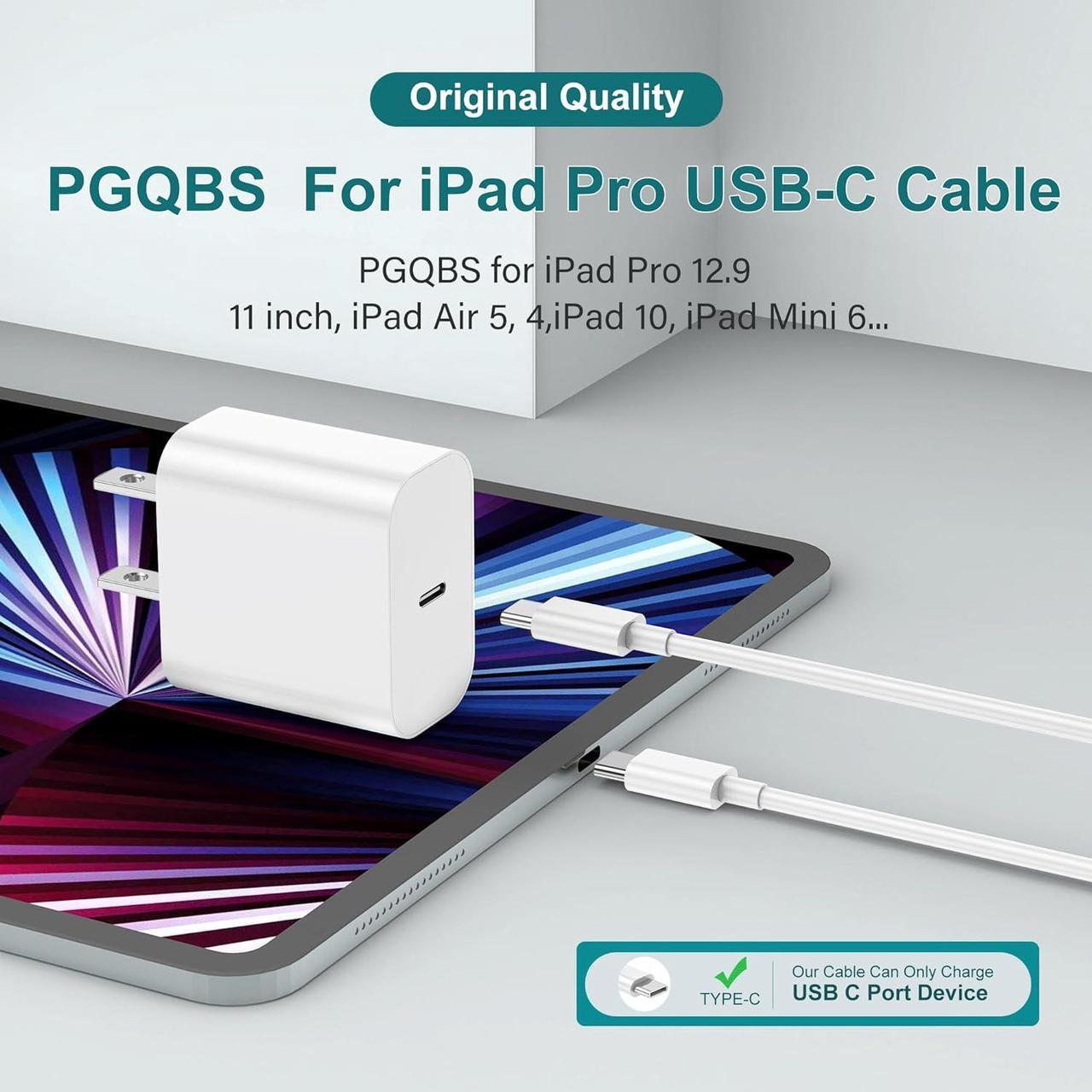 Alt view image 3 of 7 - 3Pack USB C to USB C Charger Cable 6ft 60W for Apple Long Type C Fast Charging Cord for iPhone 15/Pro Max/Plus for  2020 IPad Pro12.9/11, for iPad Air 4/5/Mini 6(White) Charge