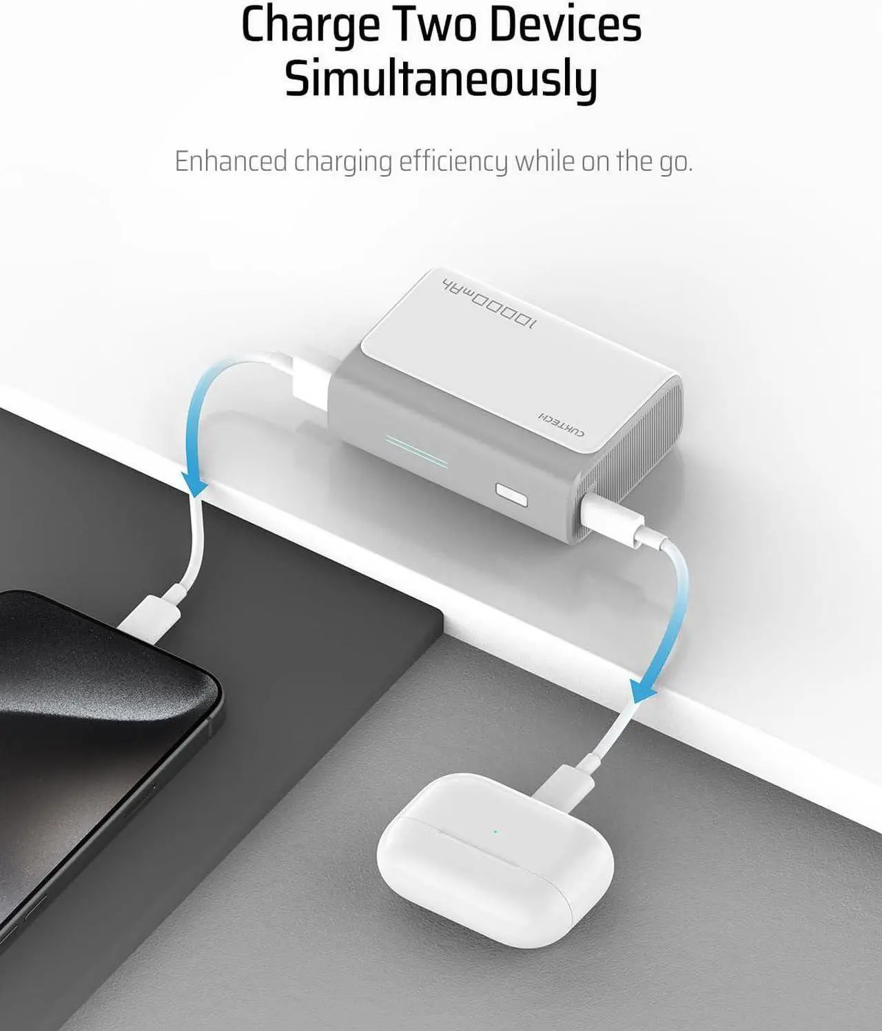Alt view image 5 of 7 - 30W Mini Power Bank, 10,000mAh Portable Charger with PPS PD3.0, Dual-Charging Ports Battery Pack, Compatible with iPhone 15/14 Series, iPad Air/Pro, Samsung S24 Ultra, Surface Pro, Switch etc.