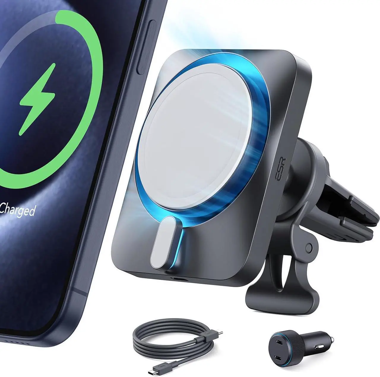 Main image of 15W MagSafe Car Mount Charger with CryoBoost, Made for Apple-Certified, for MagSafe Car Charger, Magnetic Wireless Car Charger for iPhone 16/15/14/13/12, Fast Charging, Phone-Cooling Charger