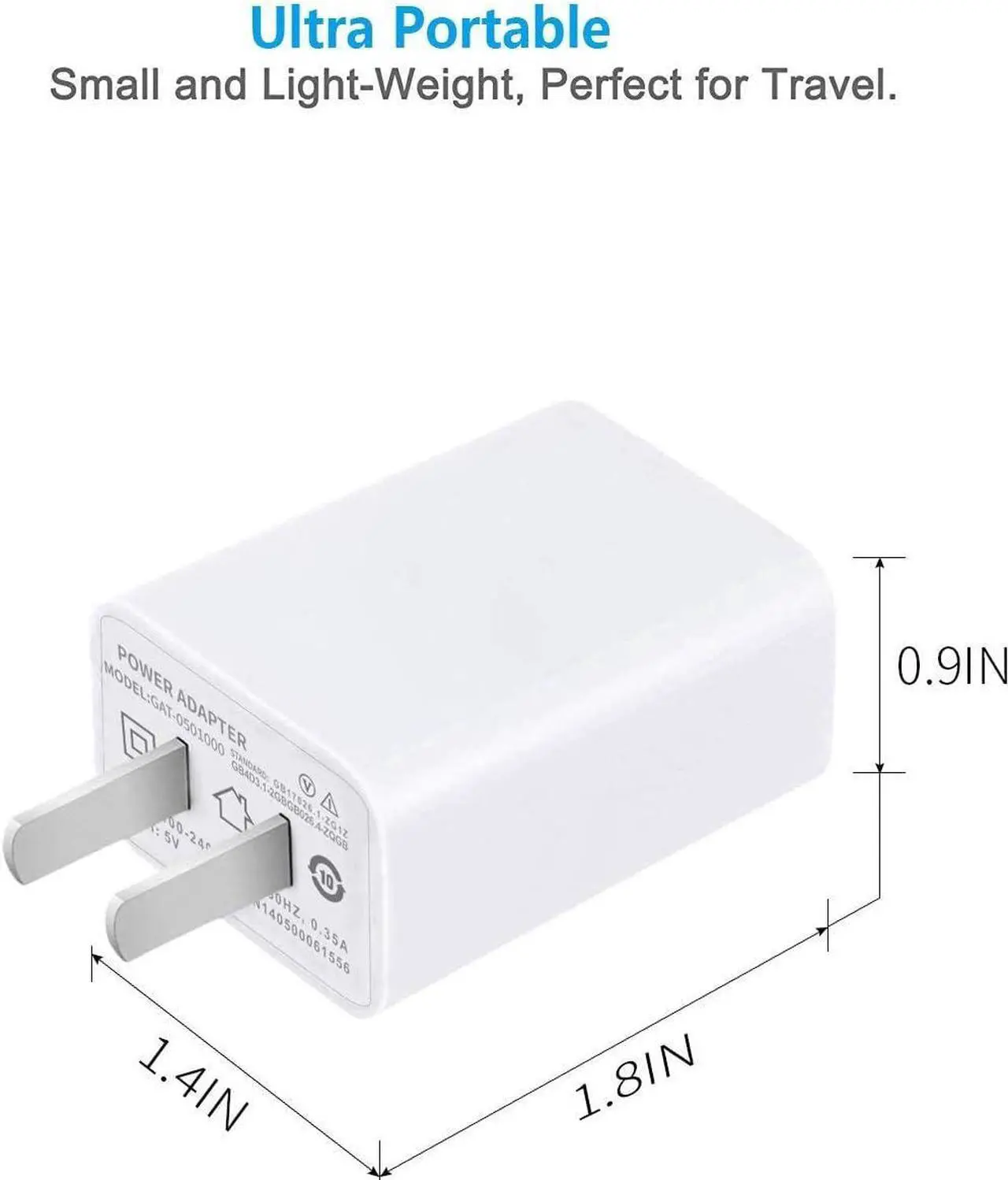 Alt view image 2 of 7 - USB Wall Charger FOBSUNLAND ®. USB Wall Plug 5V 2A AC Power Adapter Compatible with iPhone,Pad,Samsung,Tablet,Kindle and More (White 2pack)