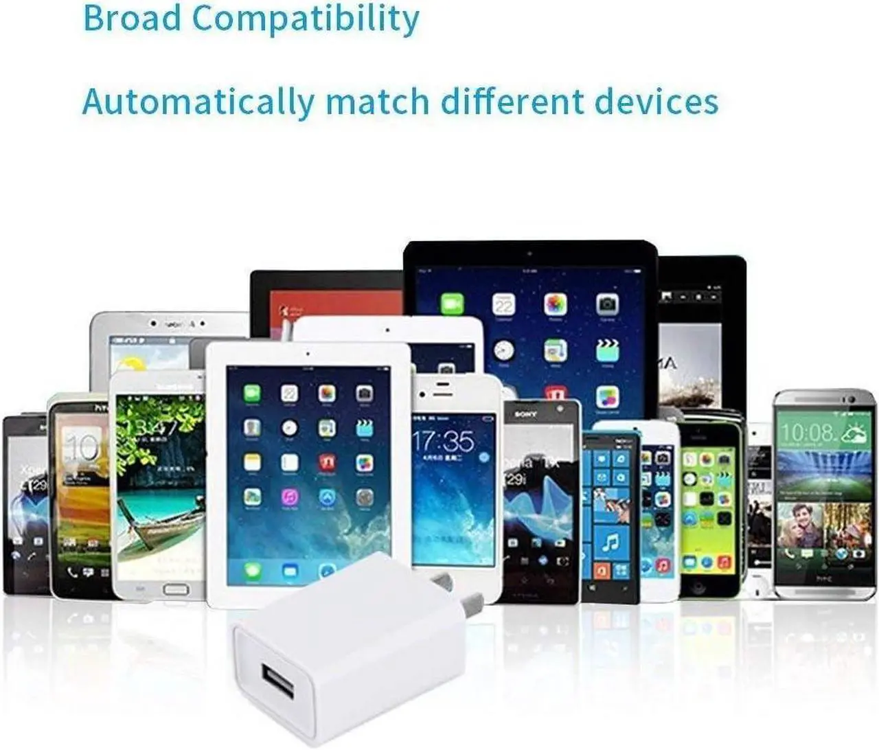 Alt view image 6 of 7 - USB Wall Charger FOBSUNLAND ®. USB Wall Plug 5V 2A AC Power Adapter Compatible with iPhone,Pad,Samsung,Tablet,Kindle and More (White 2pack)