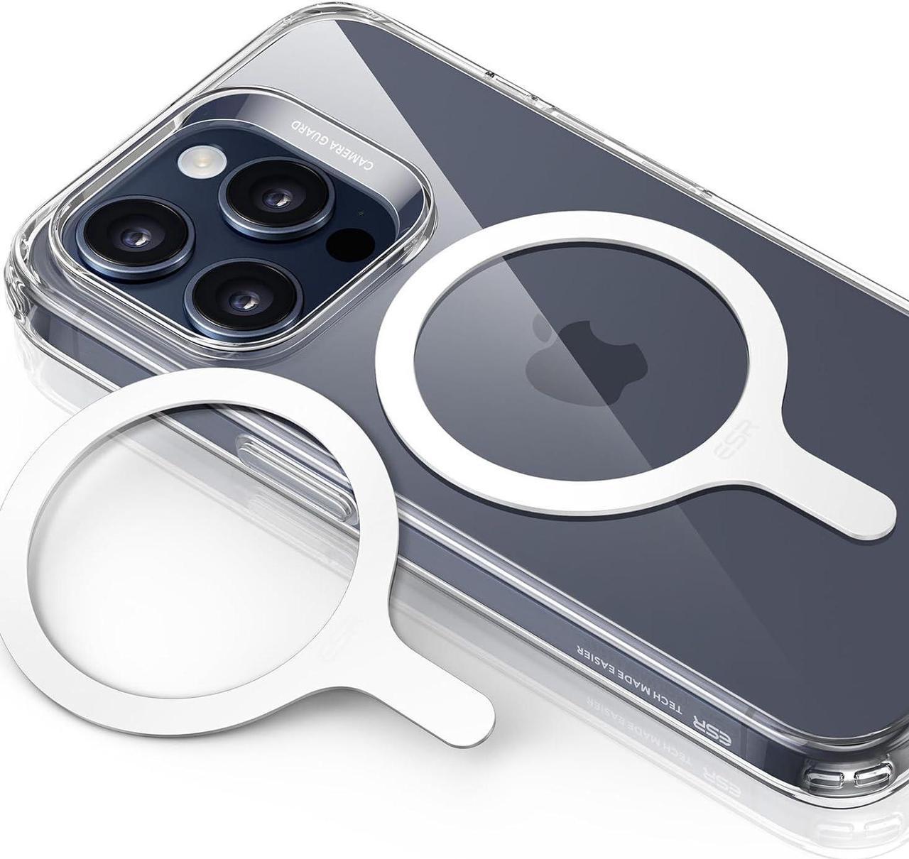 Main image of ESR Magnetic Ring 360 (HaloLock), Compatible with MagSafe Ring, Universal Magnetic Conversion Kit Compatible with MagSafe Sticker, for iPhone 15/14/13/12/11, Galaxy S23/S22/S21 and More, 2 Pack, White