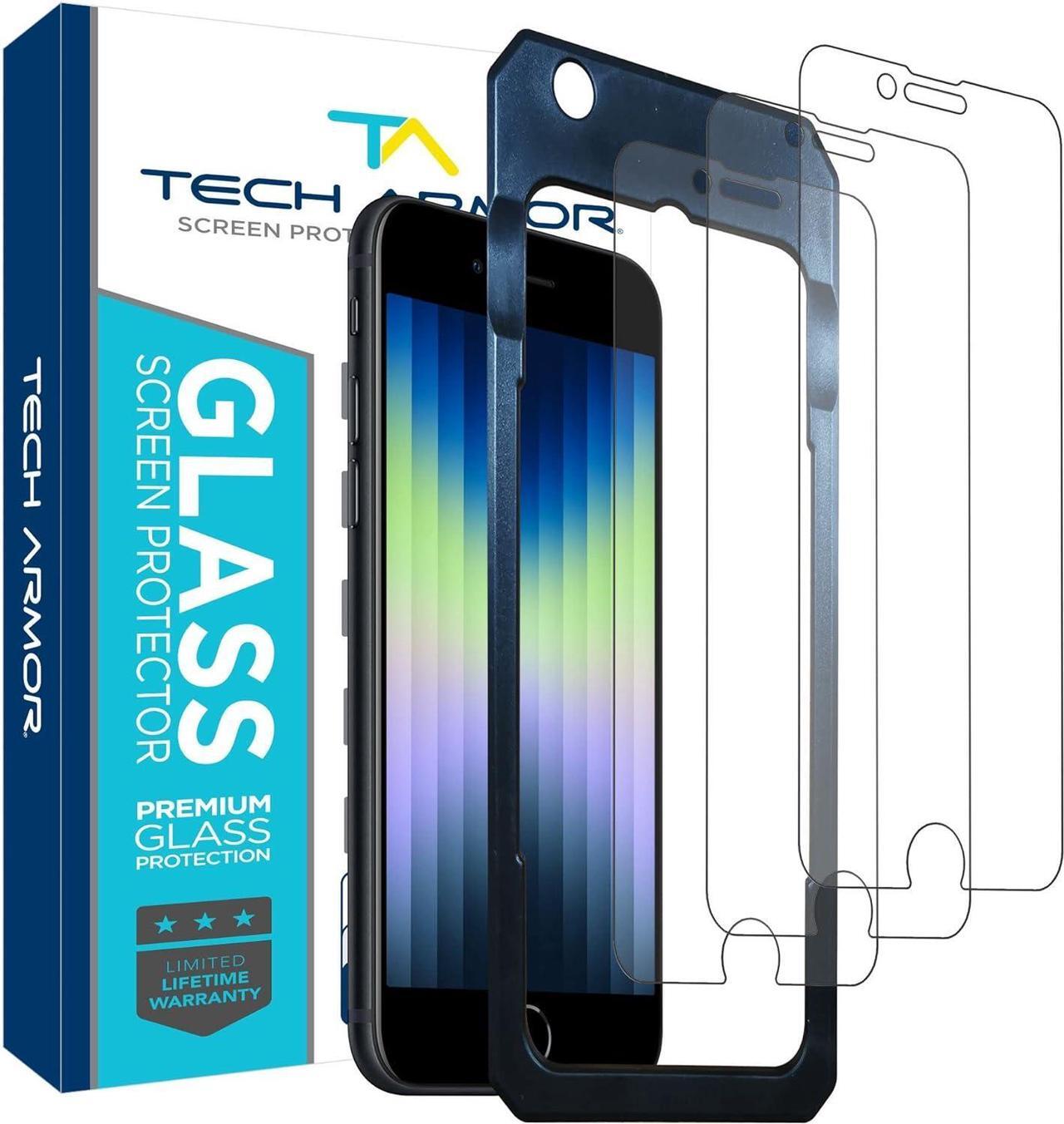 Main image of Tech Armor Ballistic Glass Screen Protector Designed for Apple NEW iPhone SE 3 (2022), iPhone SE 2 (2020), iPhone 8 and iPhone 7 (4.7 Inch) 3 Pack Tempered Glass
