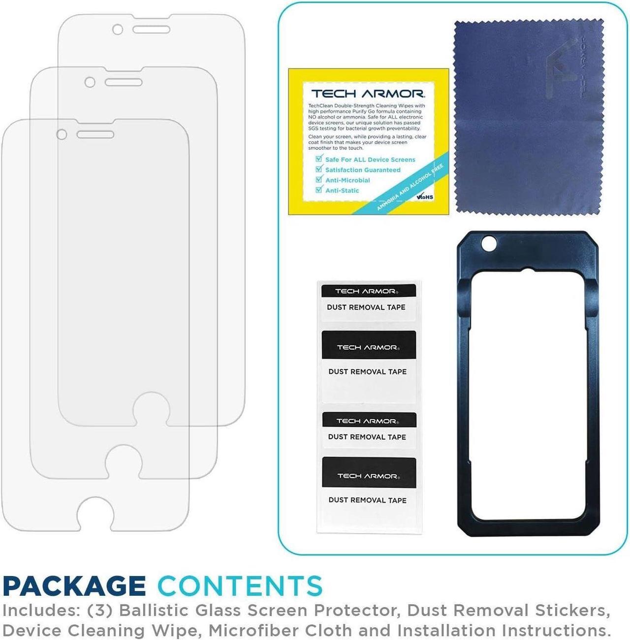 Alt view image 6 of 6 - Tech Armor Ballistic Glass Screen Protector Designed for Apple NEW iPhone SE 3 (2022), iPhone SE 2 (2020), iPhone 8 and iPhone 7 (4.7 Inch) 3 Pack Tempered Glass