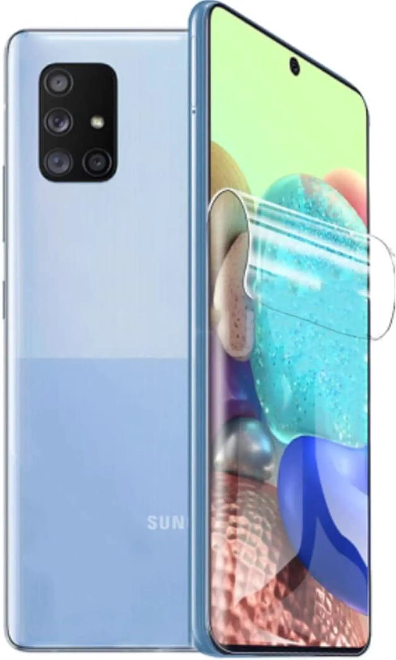 Main image of 2pcs Flexible Front Screen Protector for Samsung Galaxy A71 5G A716U / A71 5G UW 6.7" 3D Hydrogel Film Transparent TPU Touch Sensitive Fingerprint Unlock Not Tempered Glass