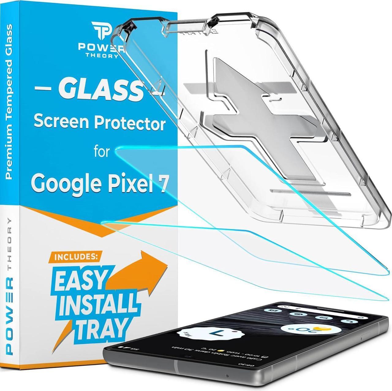 Main image of Power Theory Screen Protector for Google Pixel 7 [2 Pack] with Easy Install Kit [Premium Tempered Glass for Pixel7]
