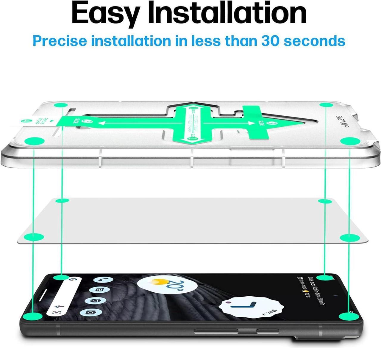 Alt view image 2 of 6 - Power Theory Screen Protector for Google Pixel 7 [2 Pack] with Easy Install Kit [Premium Tempered Glass for Pixel7]