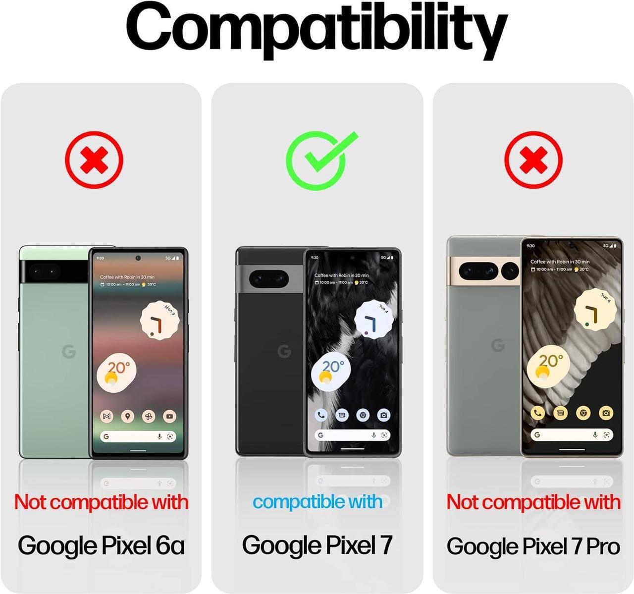 Alt view image 3 of 6 - Power Theory Screen Protector for Google Pixel 7 [2 Pack] with Easy Install Kit [Premium Tempered Glass for Pixel7]