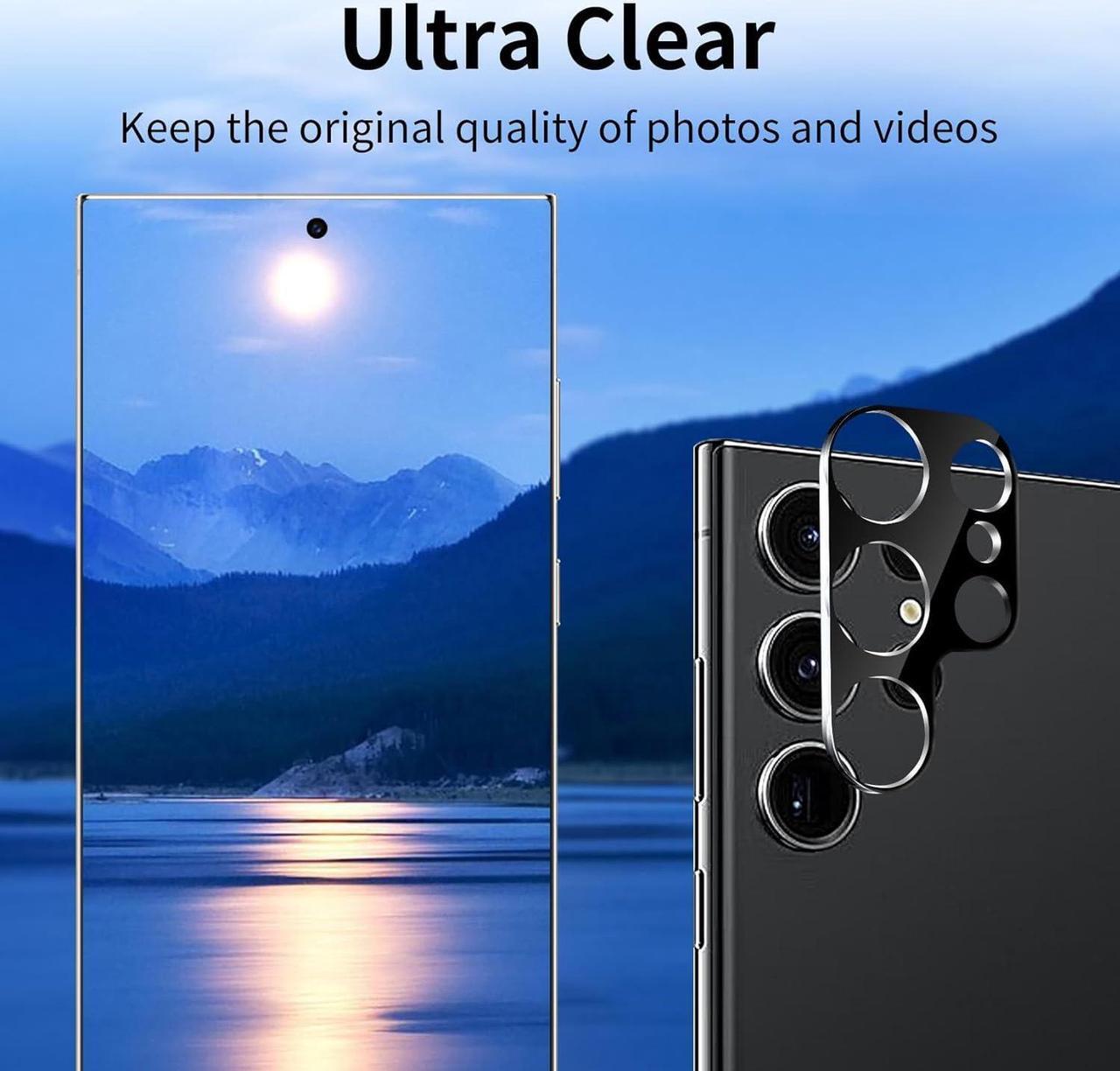 Alt view image 3 of 7 - 3 Pack Camera Lens Protector for  Galaxy S24 Ultra Tempered Glass Camera Protector Lens Cover Ultra HD 9H Hardness Anti-Scratch Case Friendly [No Affect on Night Shots]