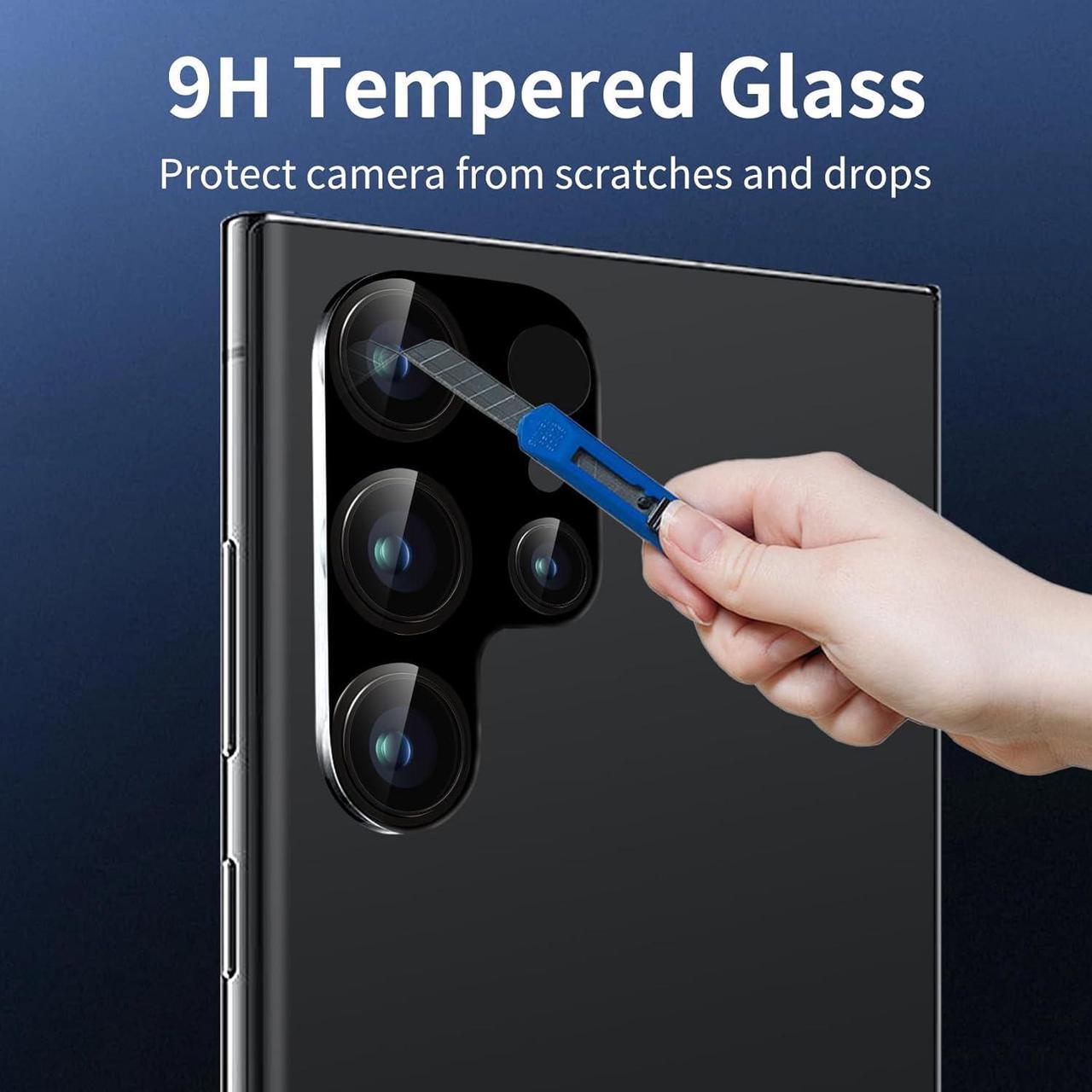Alt view image 4 of 7 - 3 Pack Camera Lens Protector for  Galaxy S24 Ultra Tempered Glass Camera Protector Lens Cover Ultra HD 9H Hardness Anti-Scratch Case Friendly [No Affect on Night Shots]