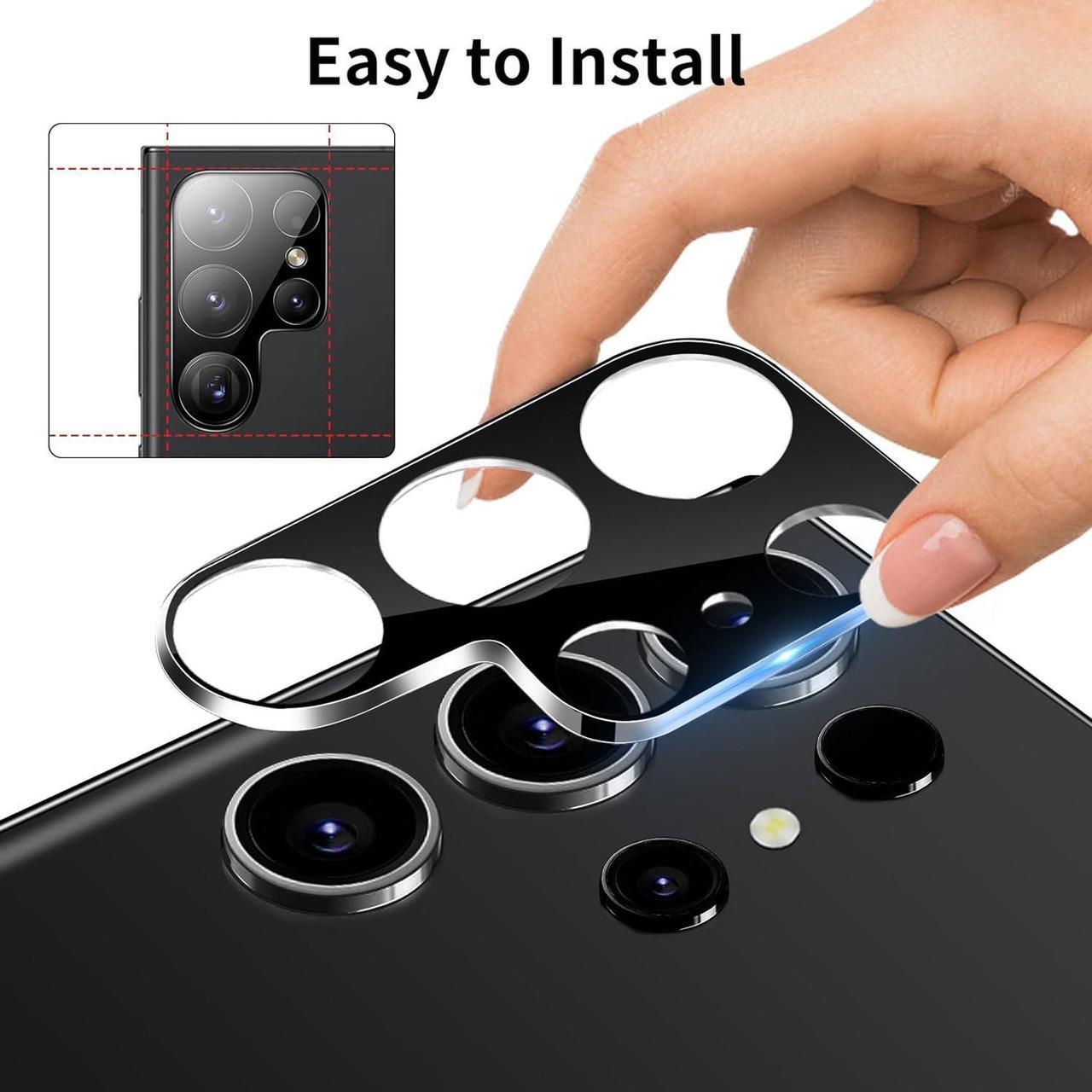 Alt view image 6 of 7 - 3 Pack Camera Lens Protector for  Galaxy S24 Ultra Tempered Glass Camera Protector Lens Cover Ultra HD 9H Hardness Anti-Scratch Case Friendly [No Affect on Night Shots]