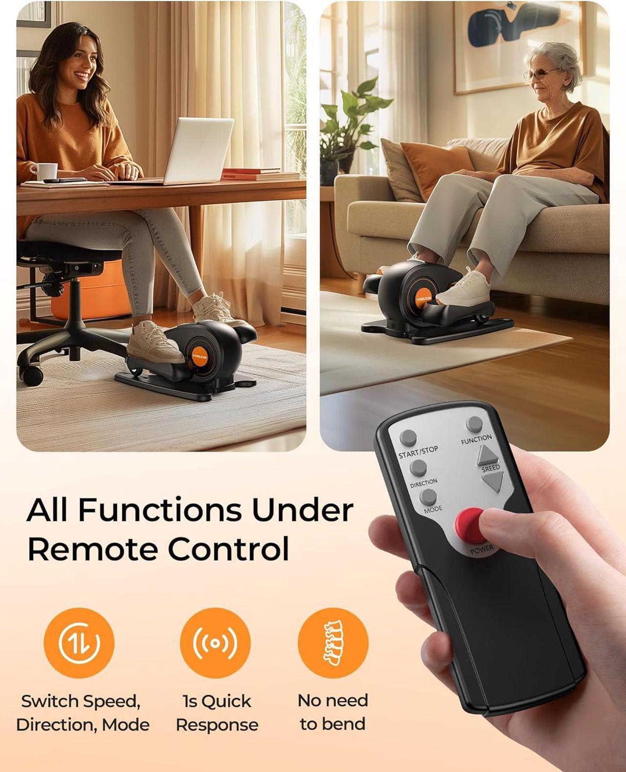Alt view image 3 of 7 - YOSUDA Under Desk Elliptical Electric, Ellipse Leg Exerciser for Seniors Fully Assembled, Quiet & Portable Seated Pedal Exerciser with Remote Control & 10 Adjustable Speeds