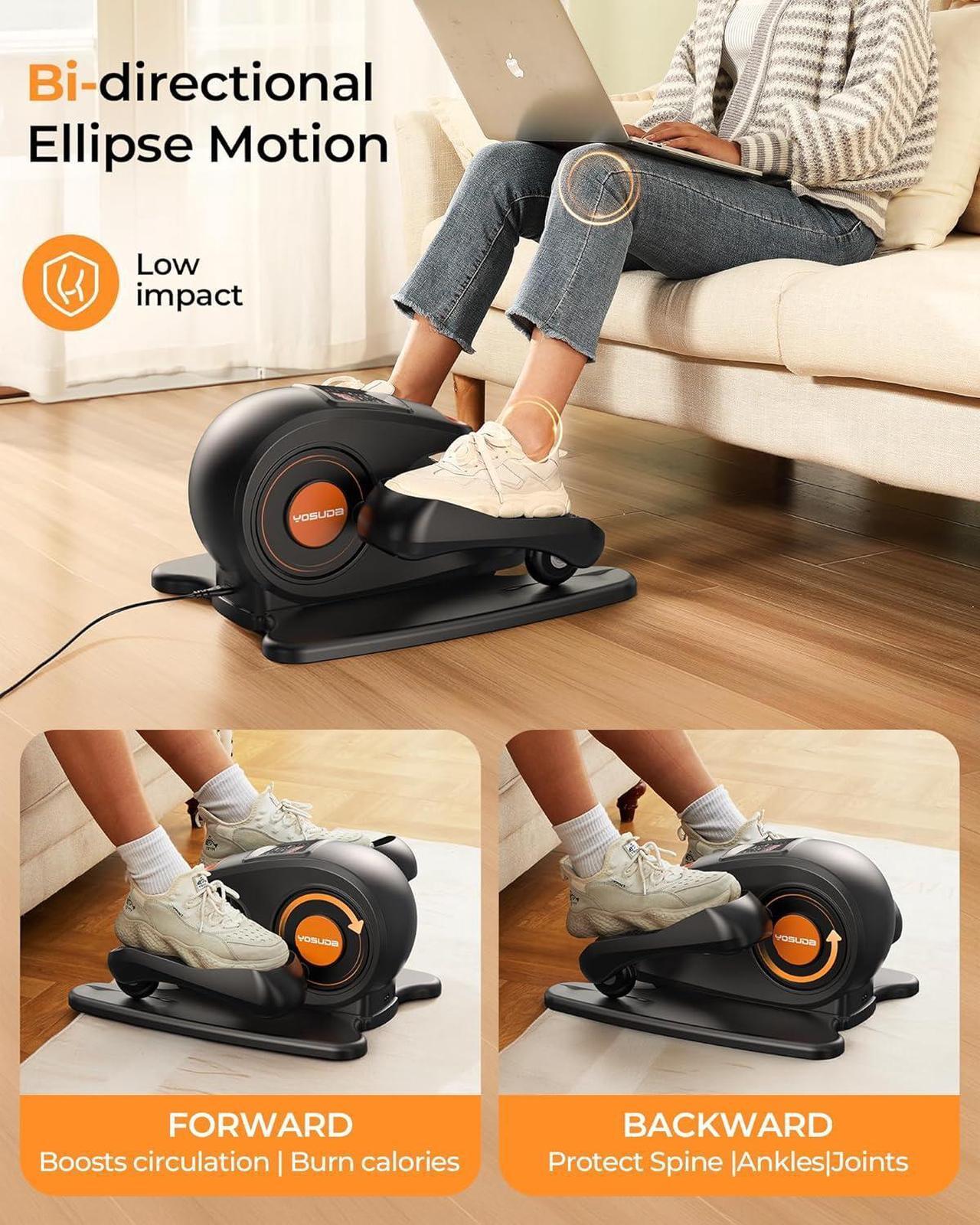 Alt view image 4 of 7 - YOSUDA Under Desk Elliptical Electric, Ellipse Leg Exerciser for Seniors Fully Assembled, Quiet & Portable Seated Pedal Exerciser with Remote Control & 10 Adjustable Speeds