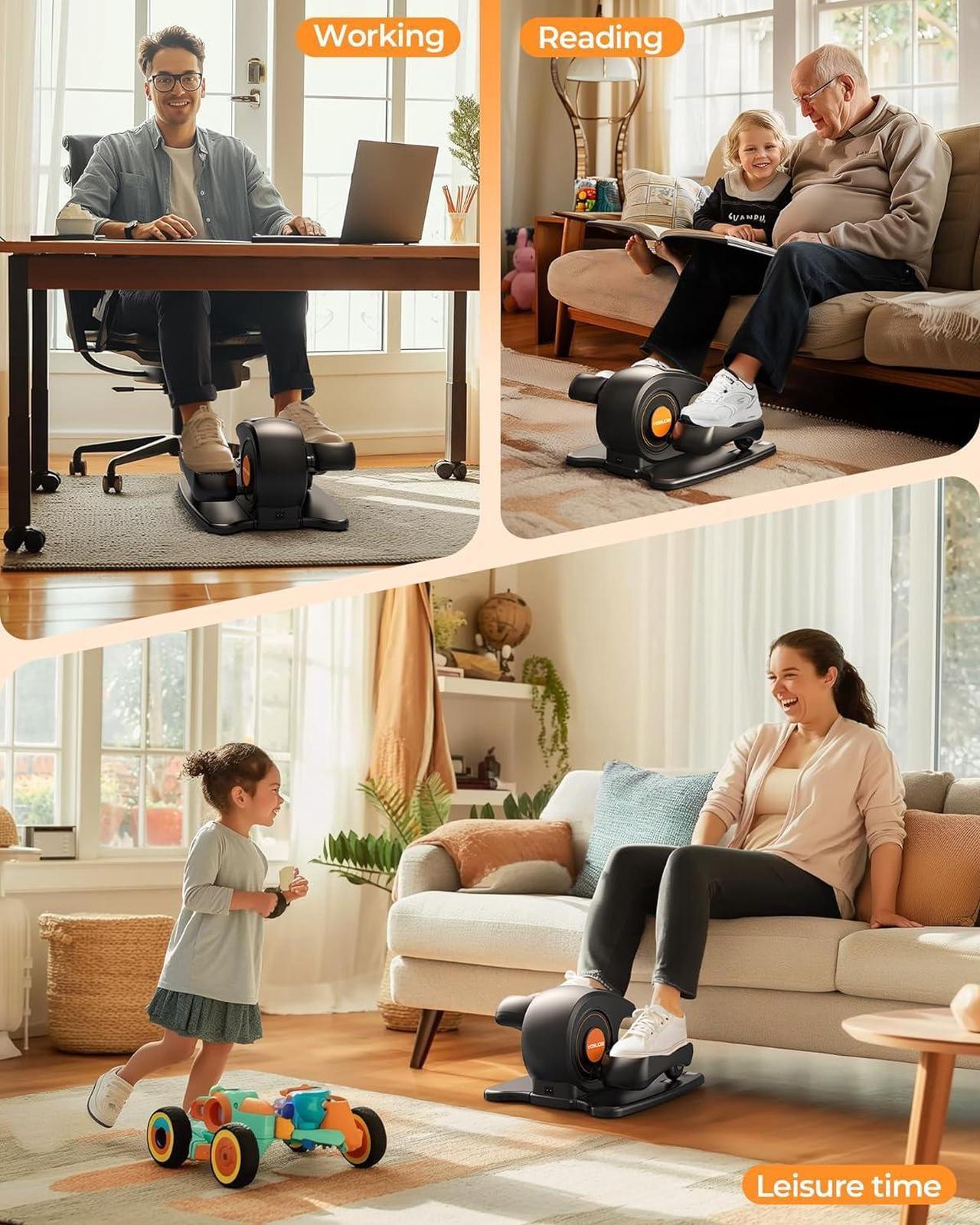 Alt view image 6 of 7 - YOSUDA Under Desk Elliptical Electric, Ellipse Leg Exerciser for Seniors Fully Assembled, Quiet & Portable Seated Pedal Exerciser with Remote Control & 10 Adjustable Speeds
