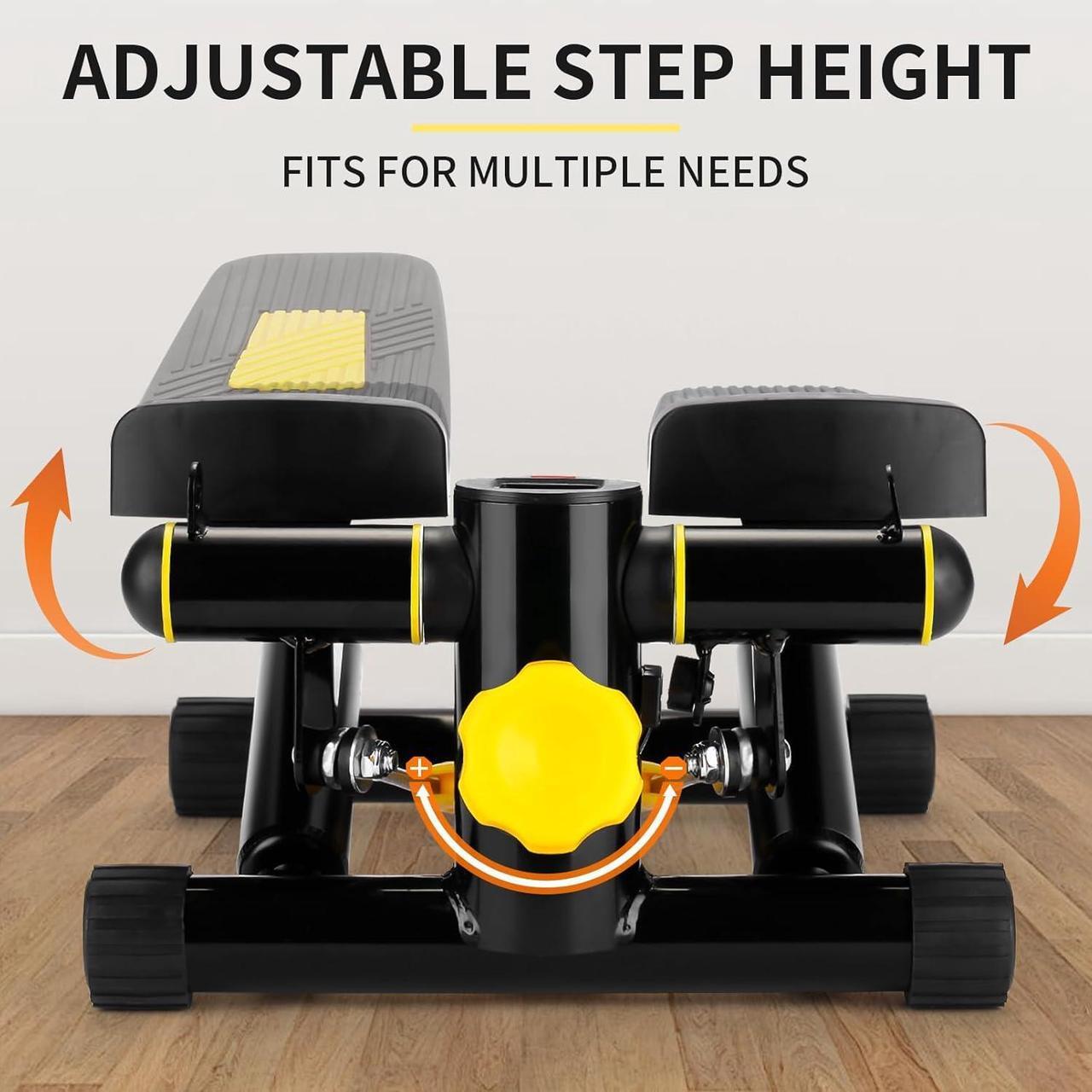 Alt view image 6 of 7 - Steppers for Exercise at Home, Mini Stepper with Resistance Bands, Portable Stair Stepper Machine 400LBS Loading Capacity, Exercise Stepper for Home Office Workout