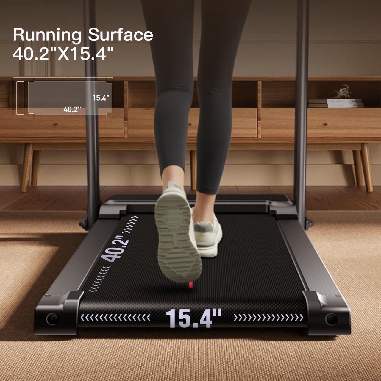 Alt view image 5 of 6 - CURSOR FITNESS Home Folding Treadmill with Pulse Sensor, 2.5 HP Quiet Brushless, 7.5 MPH, 265 LBS Capacity