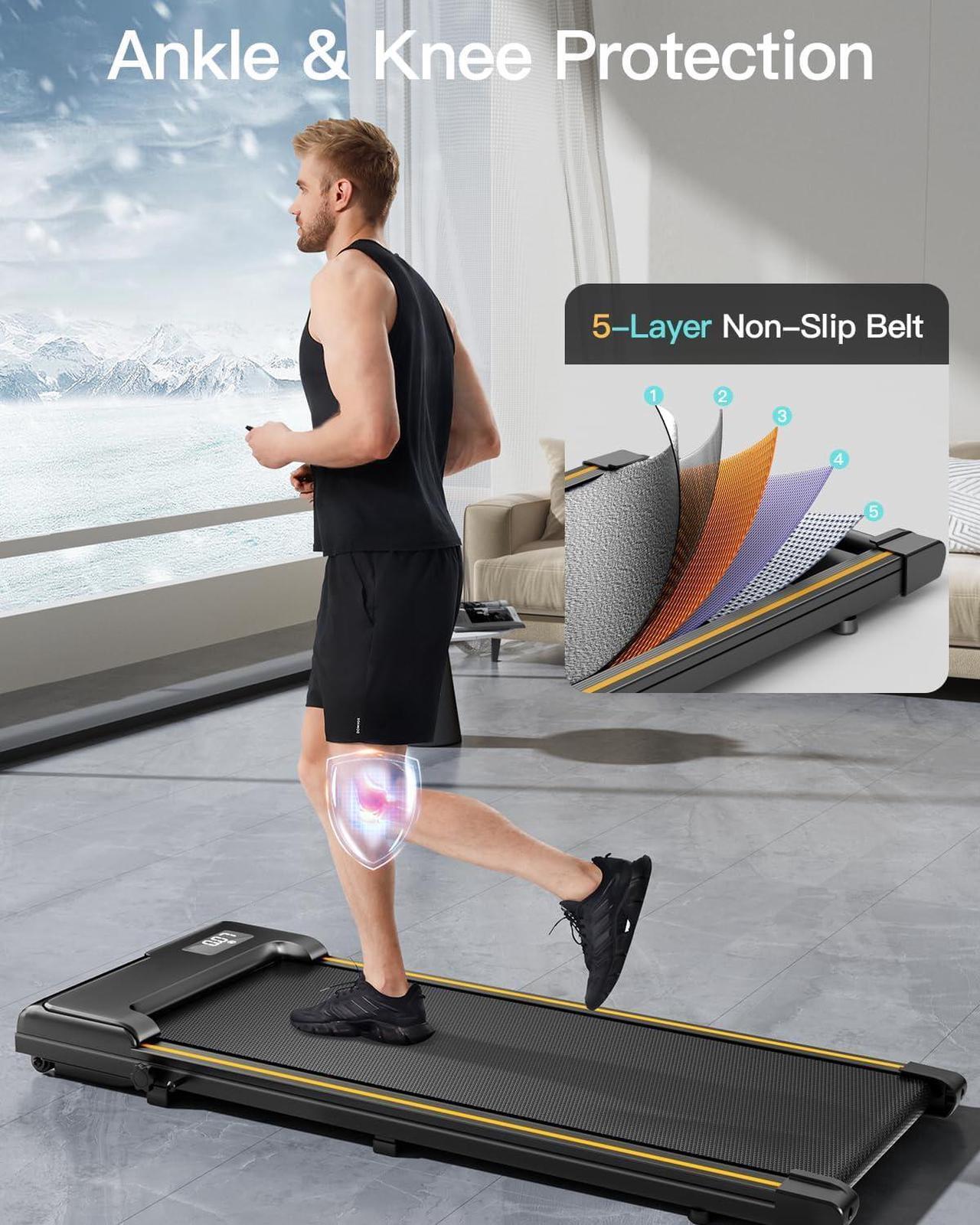Alt view image 5 of 7 - UMAY Under Desk Treadmill, Waling Pad Treadmills for Home, Lightweight Portable Treadmills for Walking Jogging Running with Remote Control