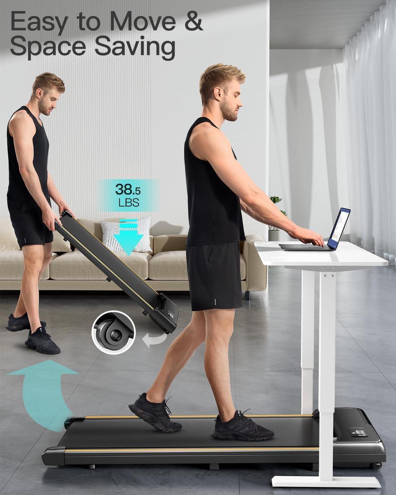 Alt view image 6 of 7 - UMAY Under Desk Treadmill, Waling Pad Treadmills for Home, Lightweight Portable Treadmills for Walking Jogging Running with Remote Control