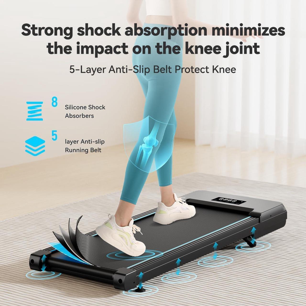 Alt view image 5 of 6 - Walking Pad with Auto Incline, Under Desk Folding Treadmill with Remote Control and LED Display for Home Office, 2.5HP Portable Walking Jogging Running Machine, 265 LB Capacity