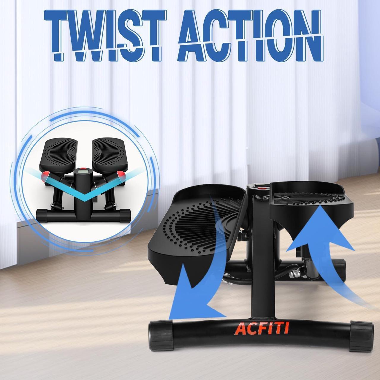 Alt view image 6 of 7 - Steppers for Exercise at Home, Stair Stepper with Resistance Bands, Upgraded Air-Powered Mini Stepper with 350lbs Loading Capacity,Twist Stepper Portable Exercise Equipment for Full Body Workout