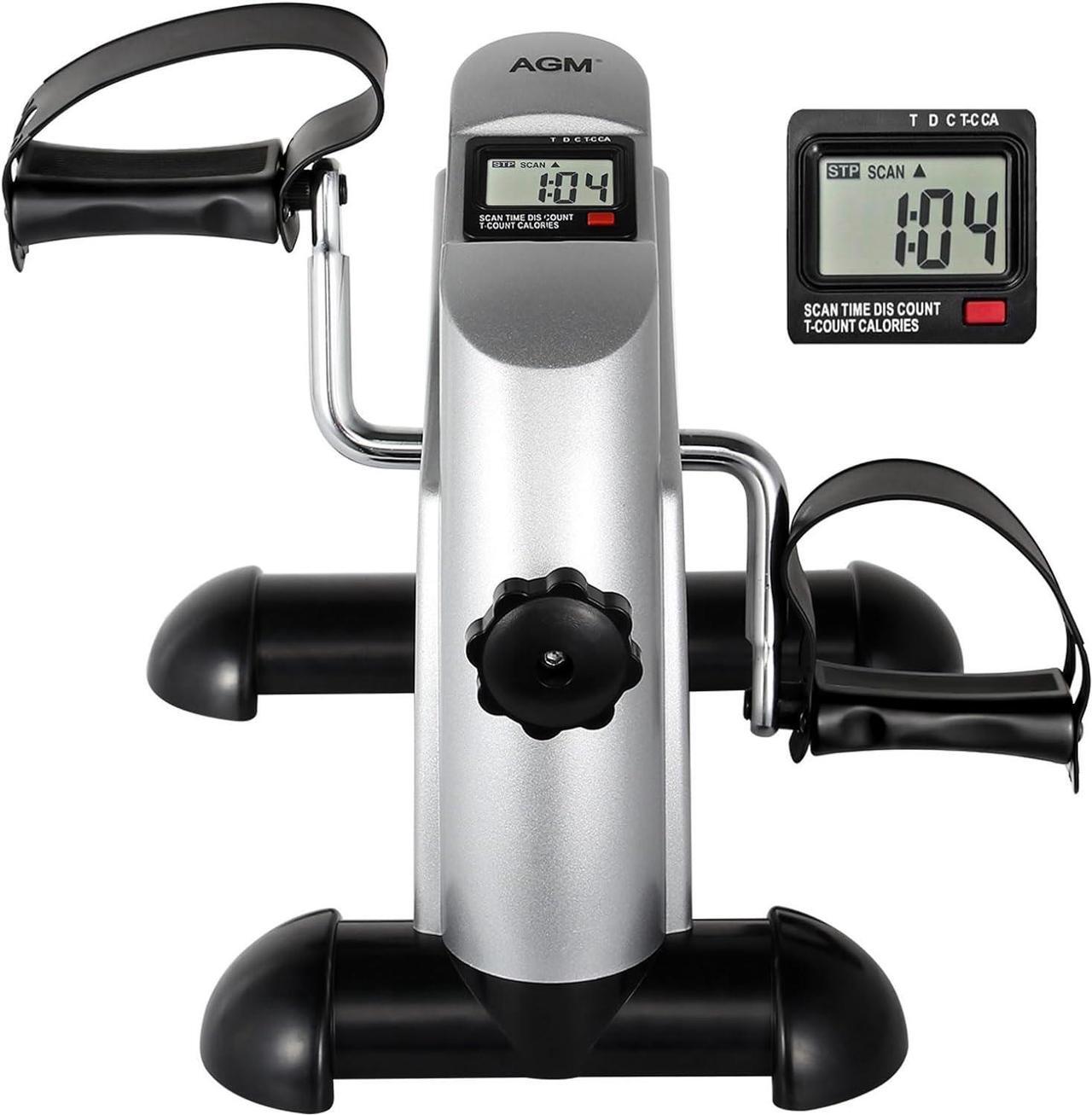 Main image of Mini Exercise Bike, AGM Under Desk Bike Pedal Exerciser Foot Cycle Arm & Leg Pedal Exerciser with LCD Screen Displays