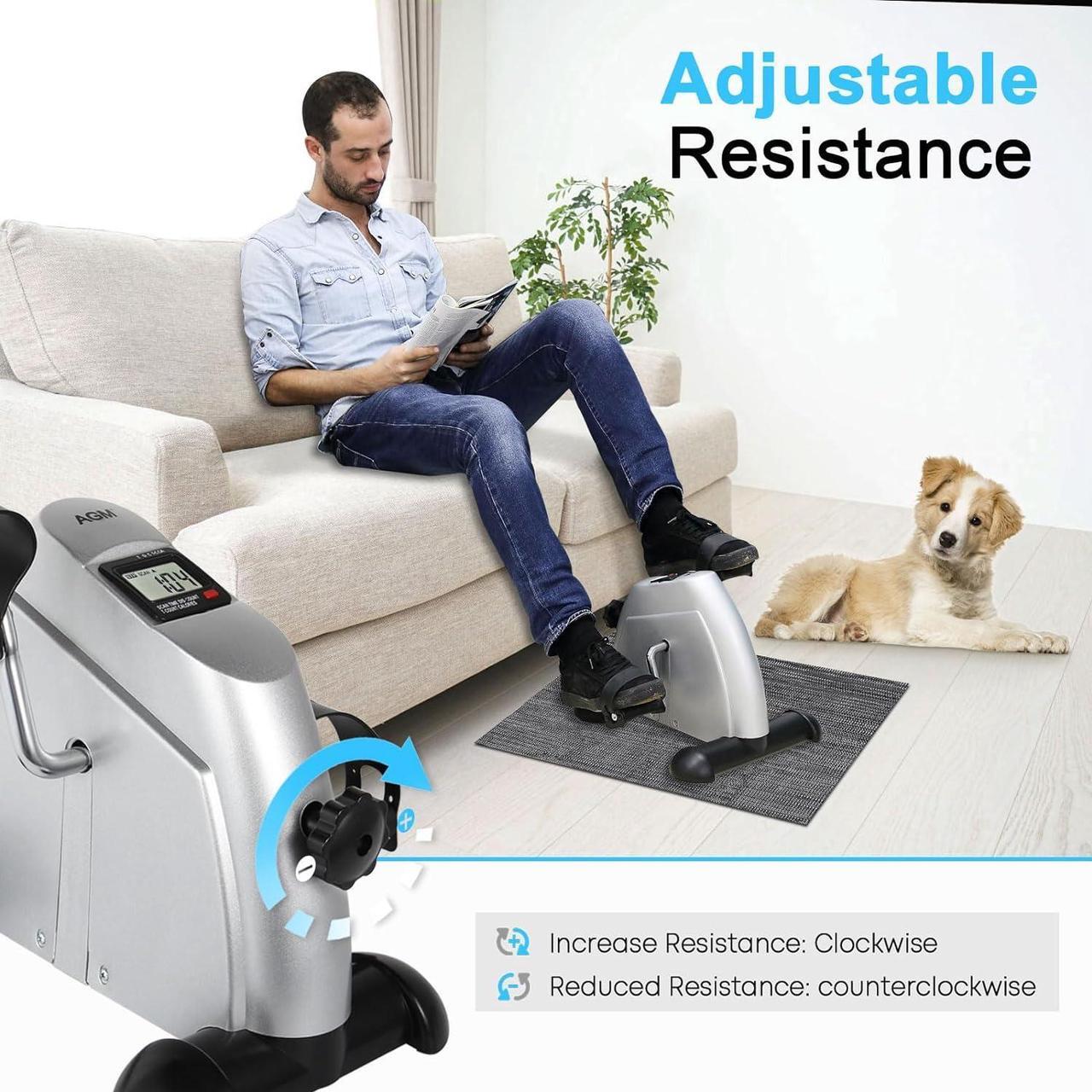 Alt view image 2 of 7 - Mini Exercise Bike, AGM Under Desk Bike Pedal Exerciser Foot Cycle Arm & Leg Pedal Exerciser with LCD Screen Displays