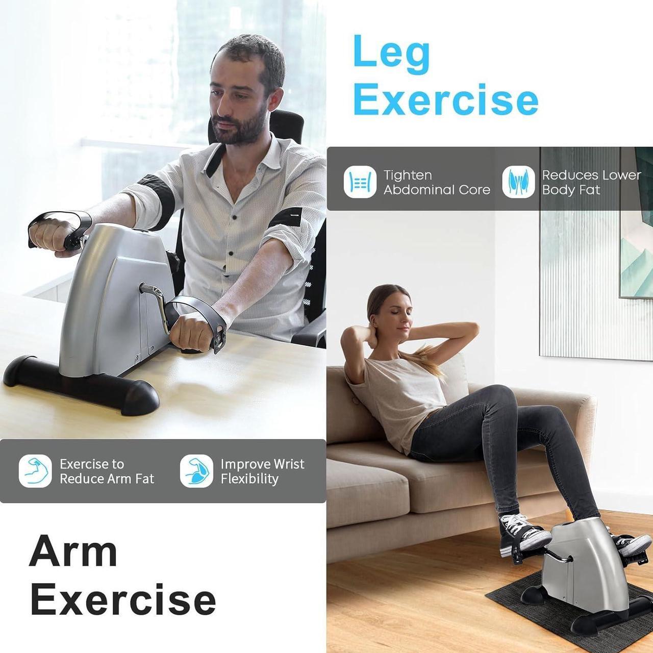 Alt view image 4 of 7 - Mini Exercise Bike, AGM Under Desk Bike Pedal Exerciser Foot Cycle Arm & Leg Pedal Exerciser with LCD Screen Displays